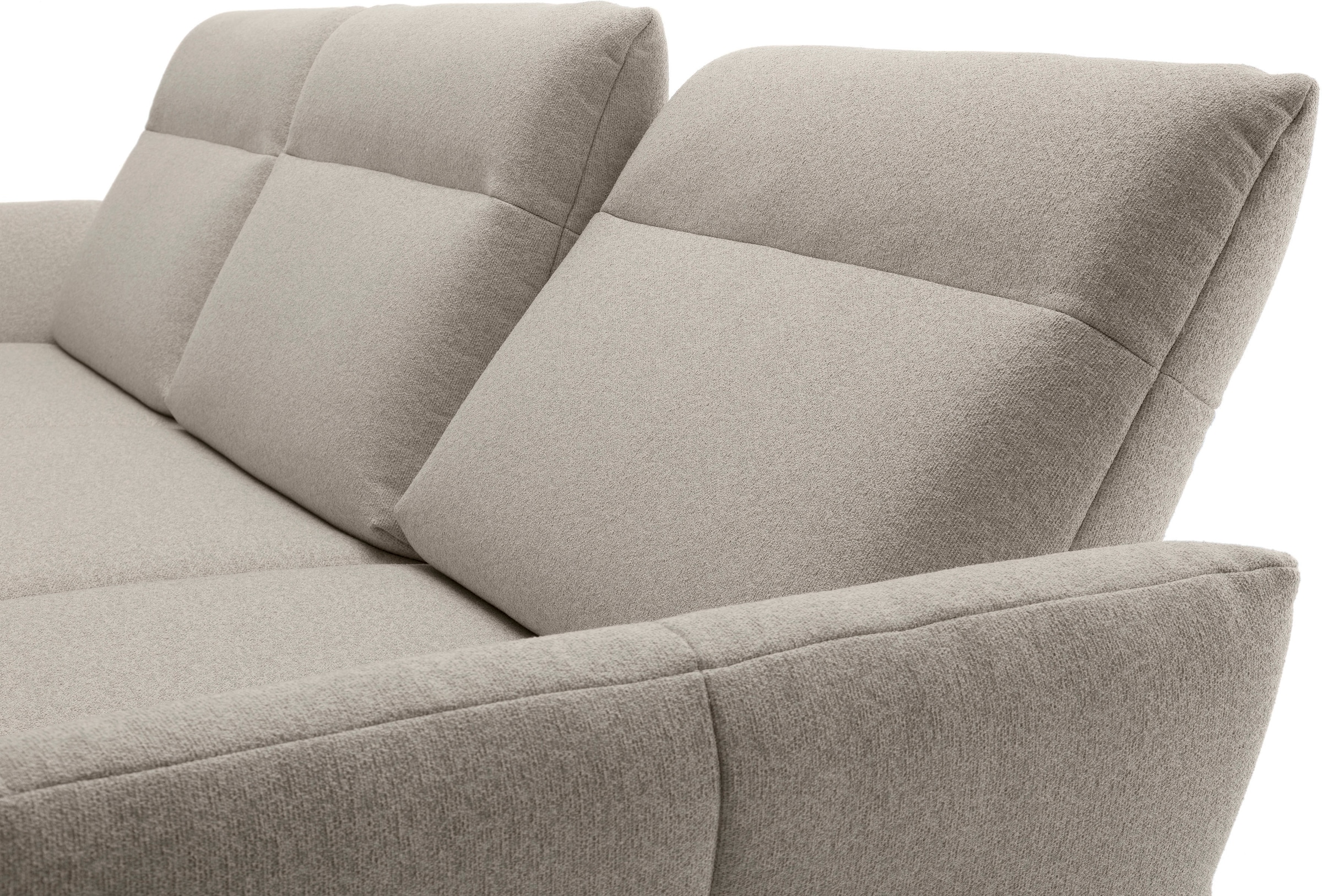 Creation BY ROLF BENZ Canapé d'angle »CR.460 Design-Sofa der Extraklasse, verstellbare Rückenlehne, L-Form« socle en noyer, pieds d'angle en gris ombre, largeur 318 cm