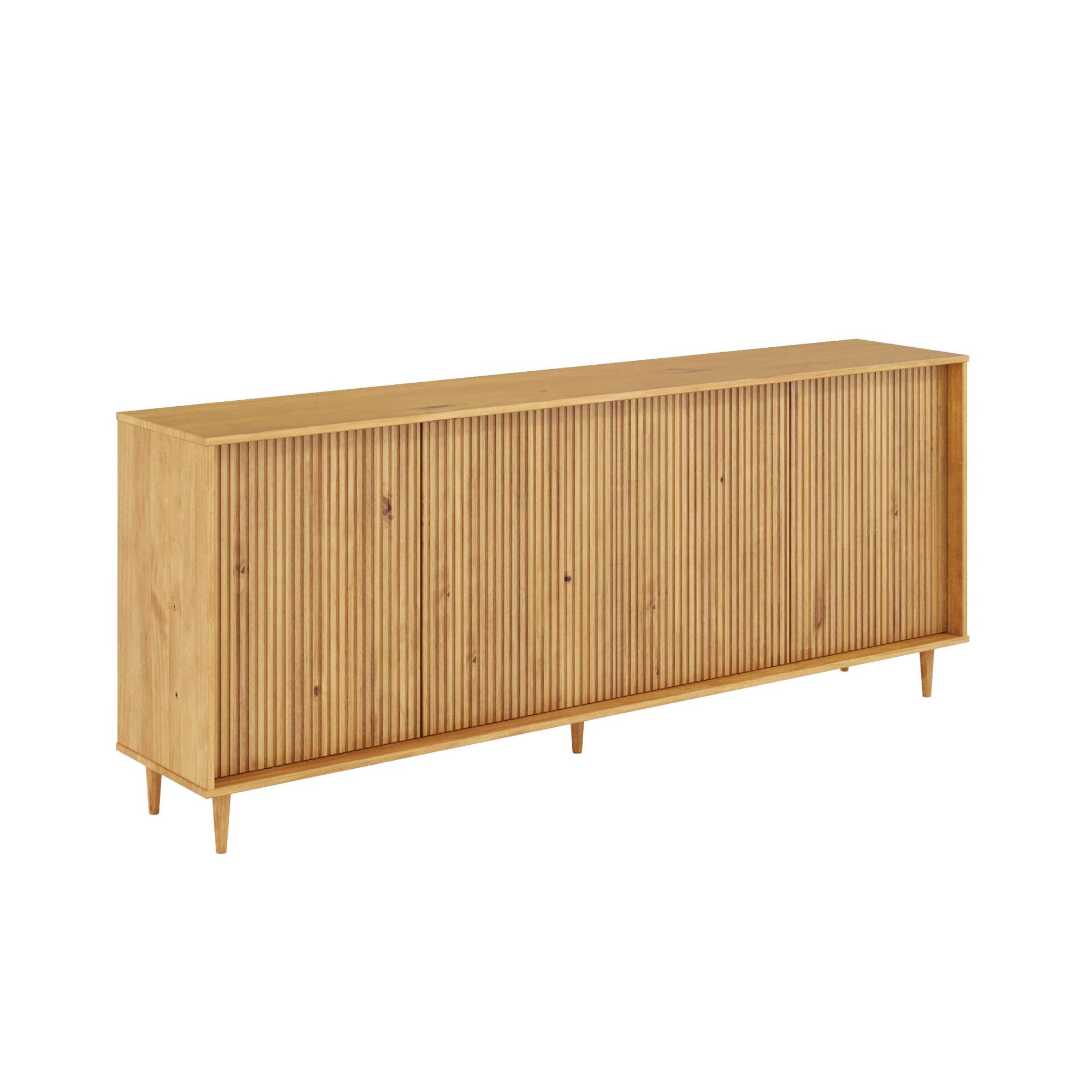 GOODproduct Buffet »Malmedy Front mit gefrästen Rillen« commode en pin massif, ouverture par pression, FSC, largeur 200 cm