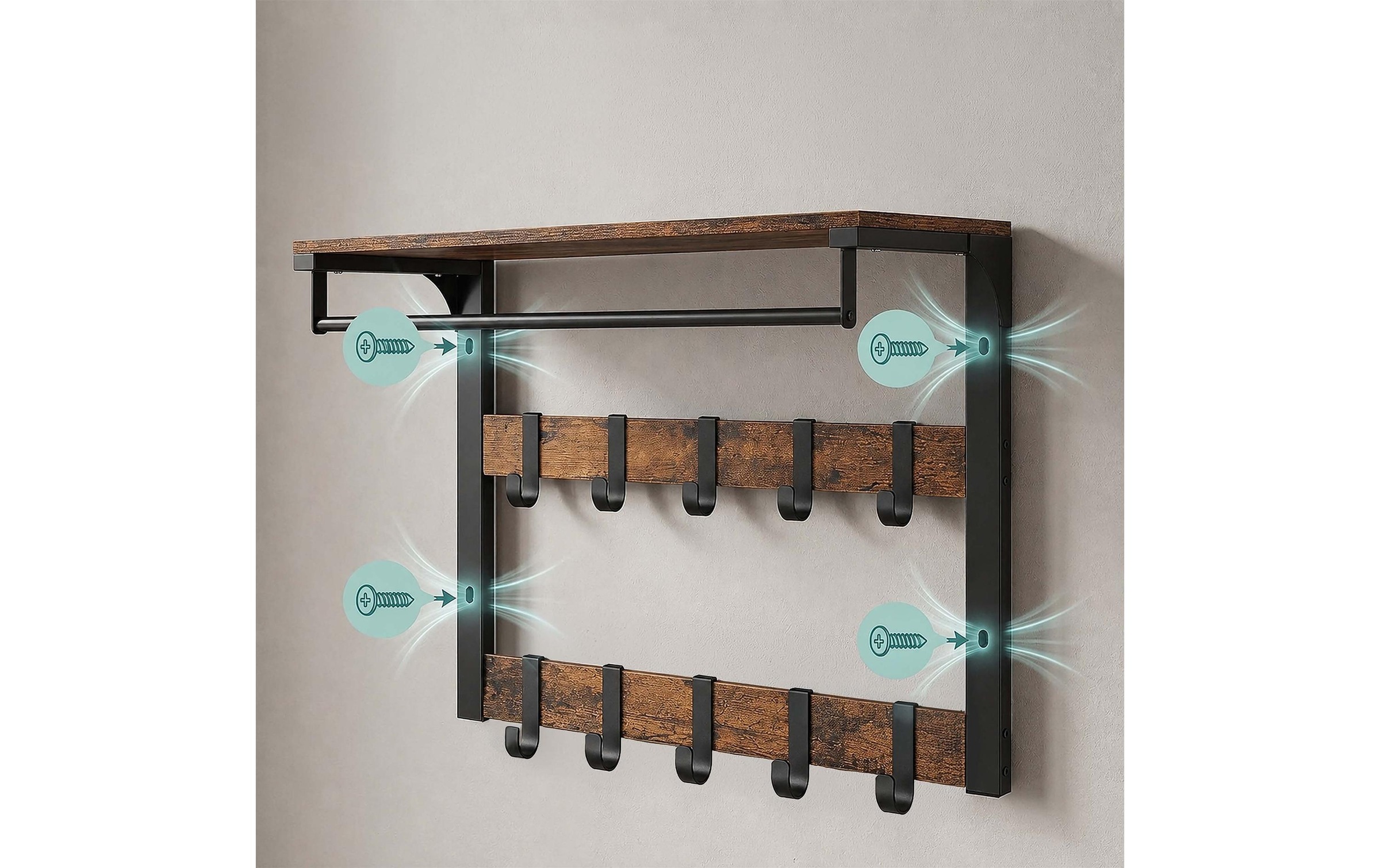 relaxdays Porte-manteau mural