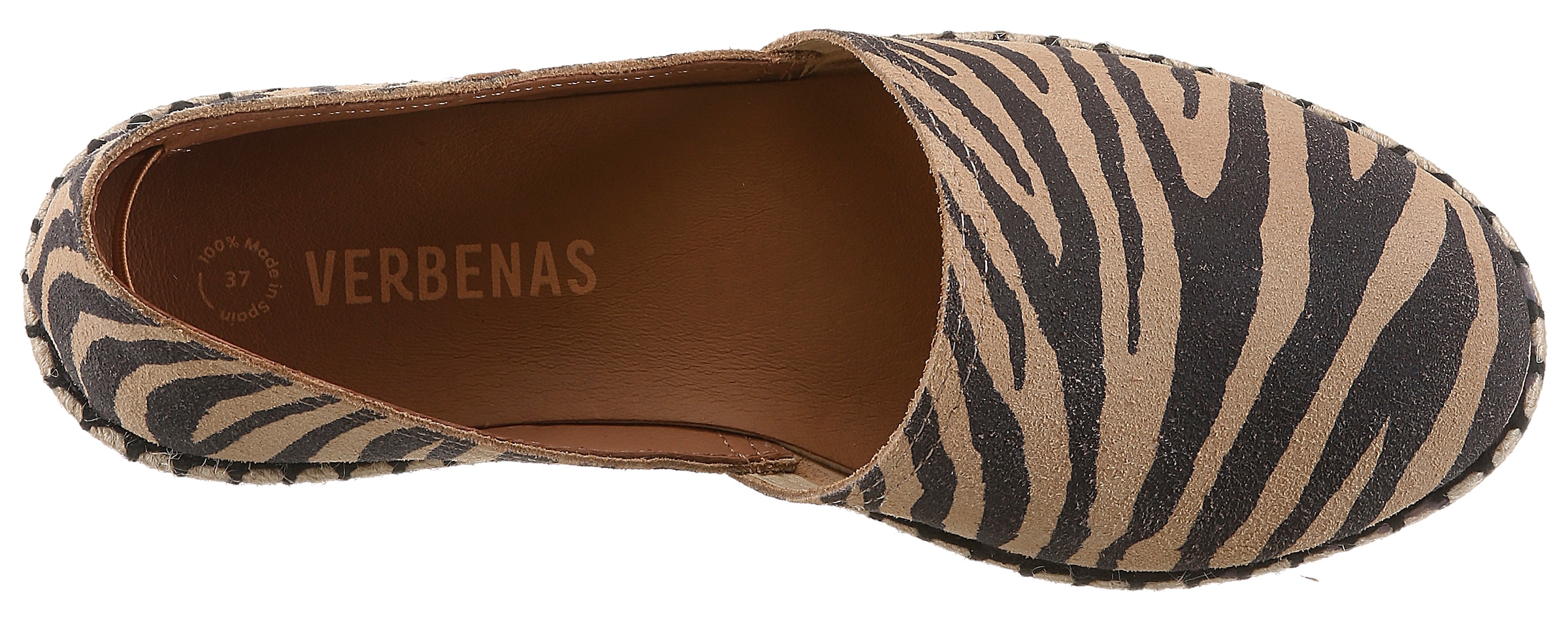 VERBENAS Espadrille  Mocassin, chaussure d'été, chaussure de vacances, plat motif zèbre