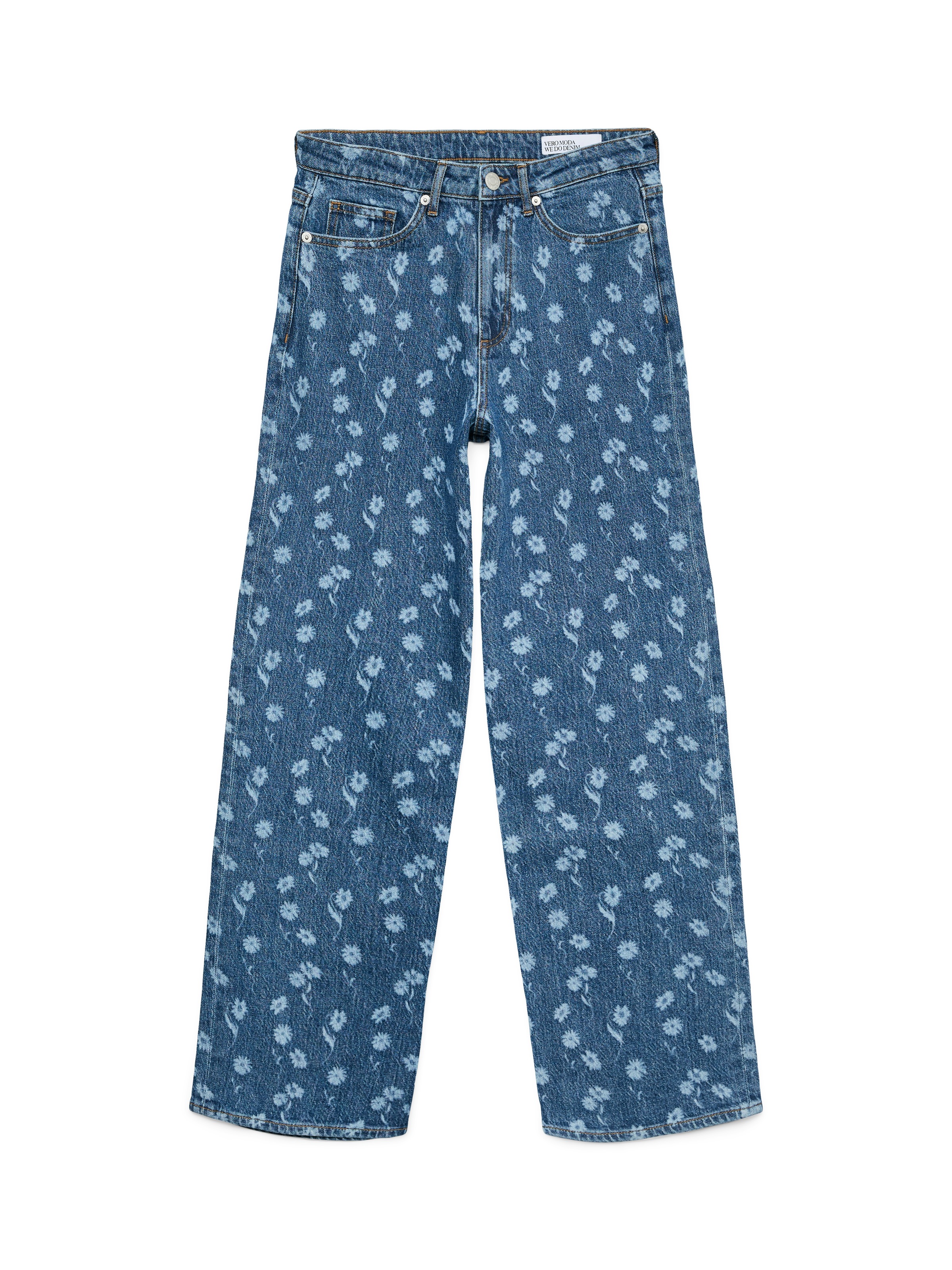 Vero Moda Jeans droit »VMTESSA HR WIDE FLOWER DENIM JEANS RA380« mit Blumenmuster