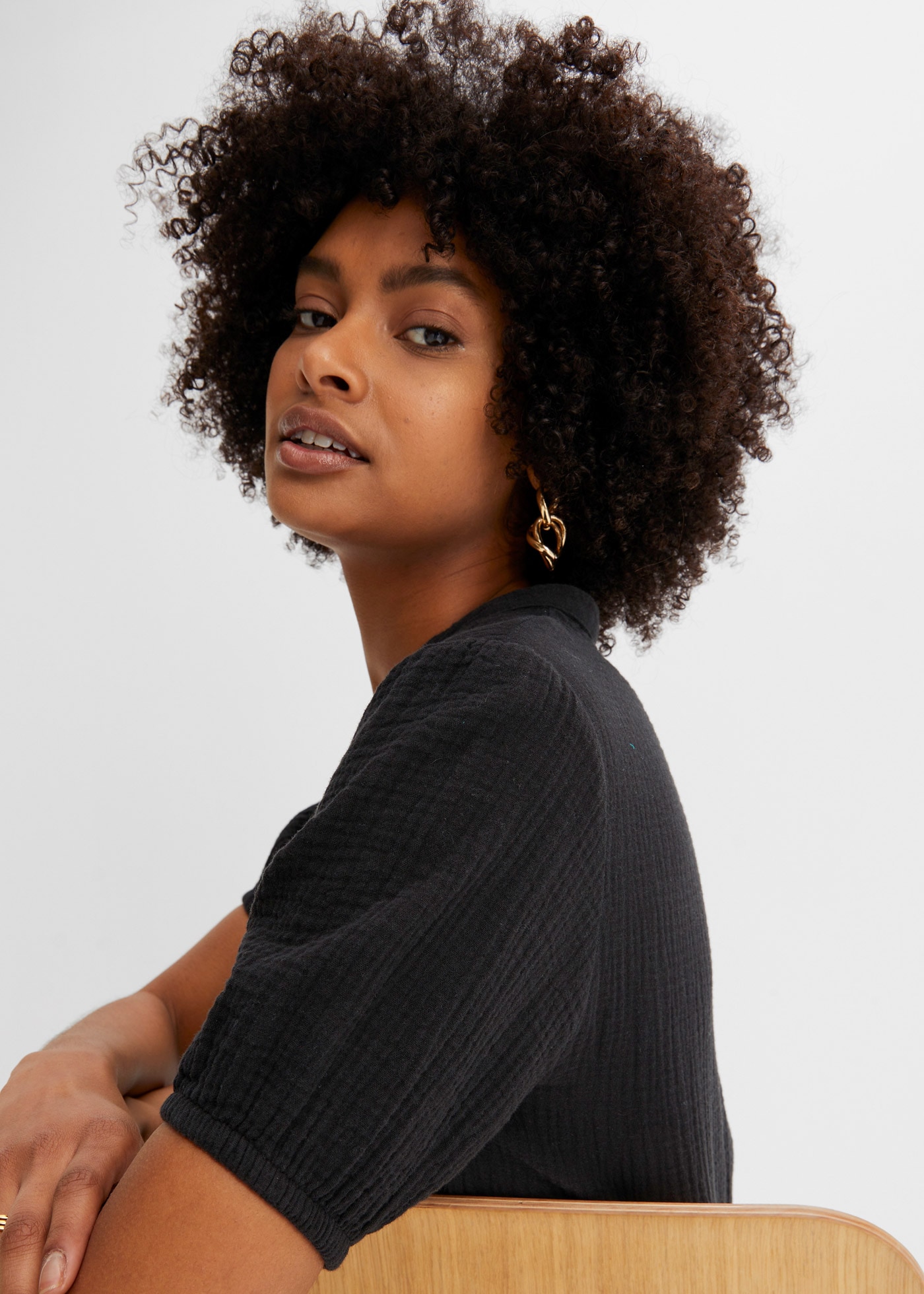 bonprix Mini-robe für Frühjahrs- und Sommertage, aus Baumwolle, aus Musselin-Material