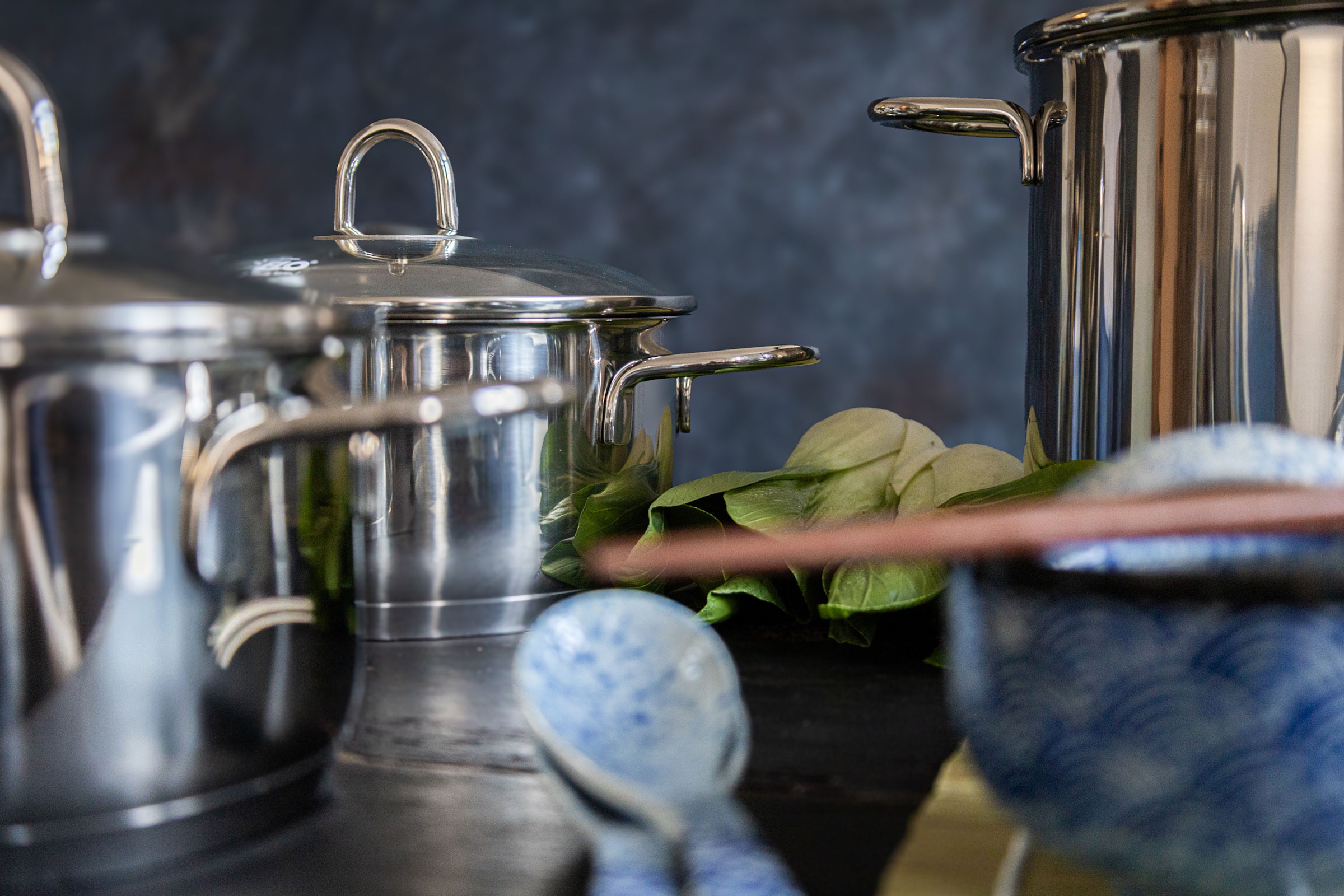 Elo Set de casseroles »Rubin« Ensemble, Bratentopf 20cm, Fleischtopf 16/20cm, Kasserolle 16cm, Gemüsetopf24 cm, 9 cuis tlg. Acier inoxydable 18/10