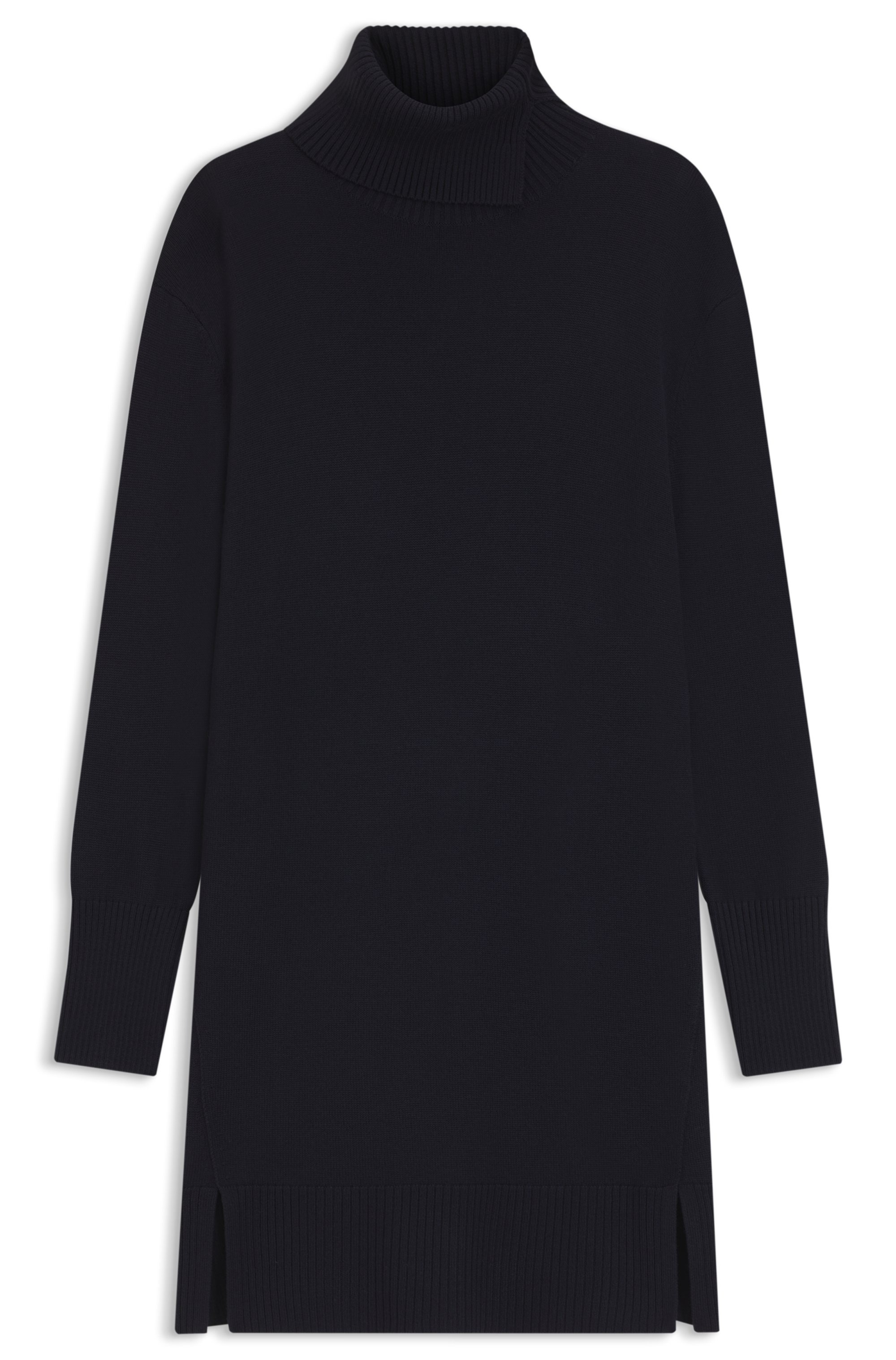 BOSS ORANGE Strickkleid »Feringatessa Premium Damenmode« Relaxed Fit, mit Schlitzdetails, Turtle Neck