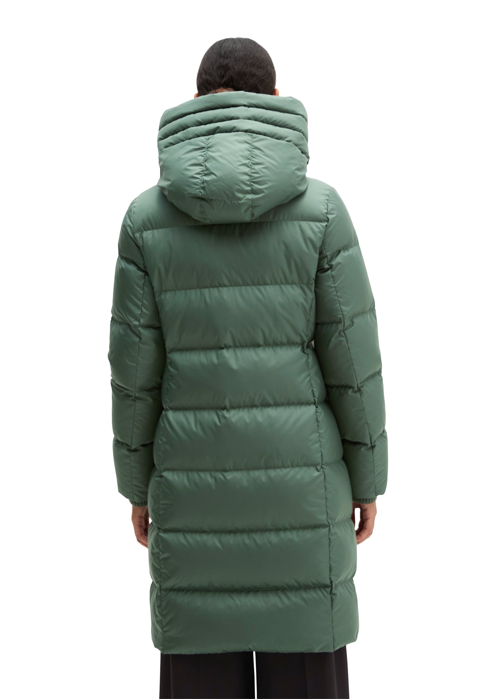 Marc O'Polo Daunenmantel mit 2-Way-Zipper und Label-Band an der Kapuze