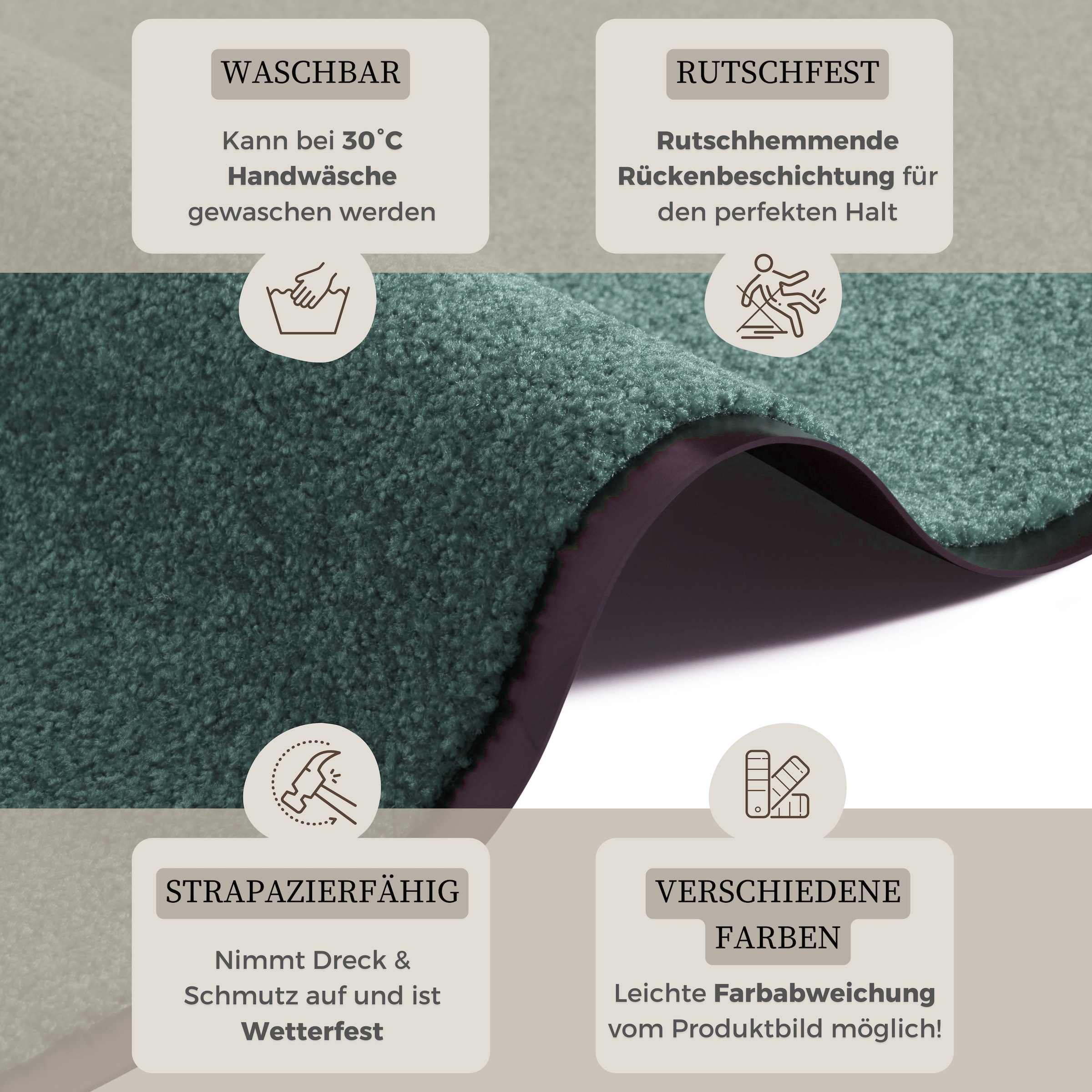 my home Tapis de sol »Clean & Walk« Rectangulaire 7 mm Höhe Schmutzfangmatte, Türmatte, In- und Outdoor, Teppich, Läufer, waschbar