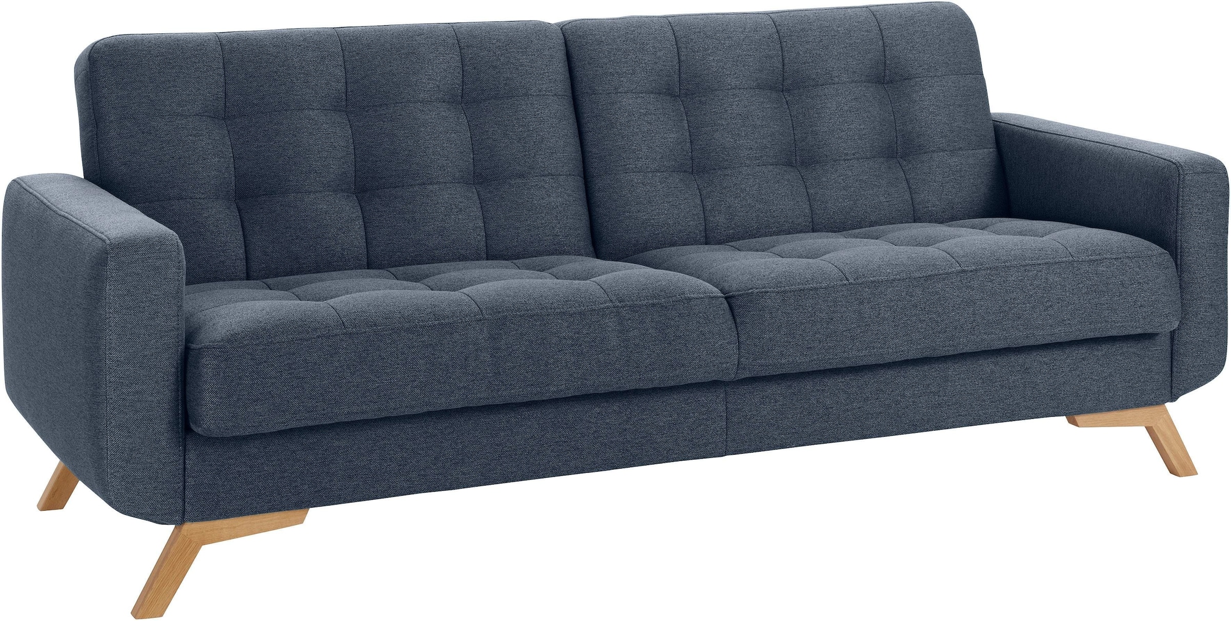 exxpo - sofa fashion 3-Sitzer »Fiord, aktuelles Design, tolle Detailverarbeitung im Sitz und Rücken« bequem, wahlweise Kippcouch mit Bettfunktion und Bettkasten, Holzfuss