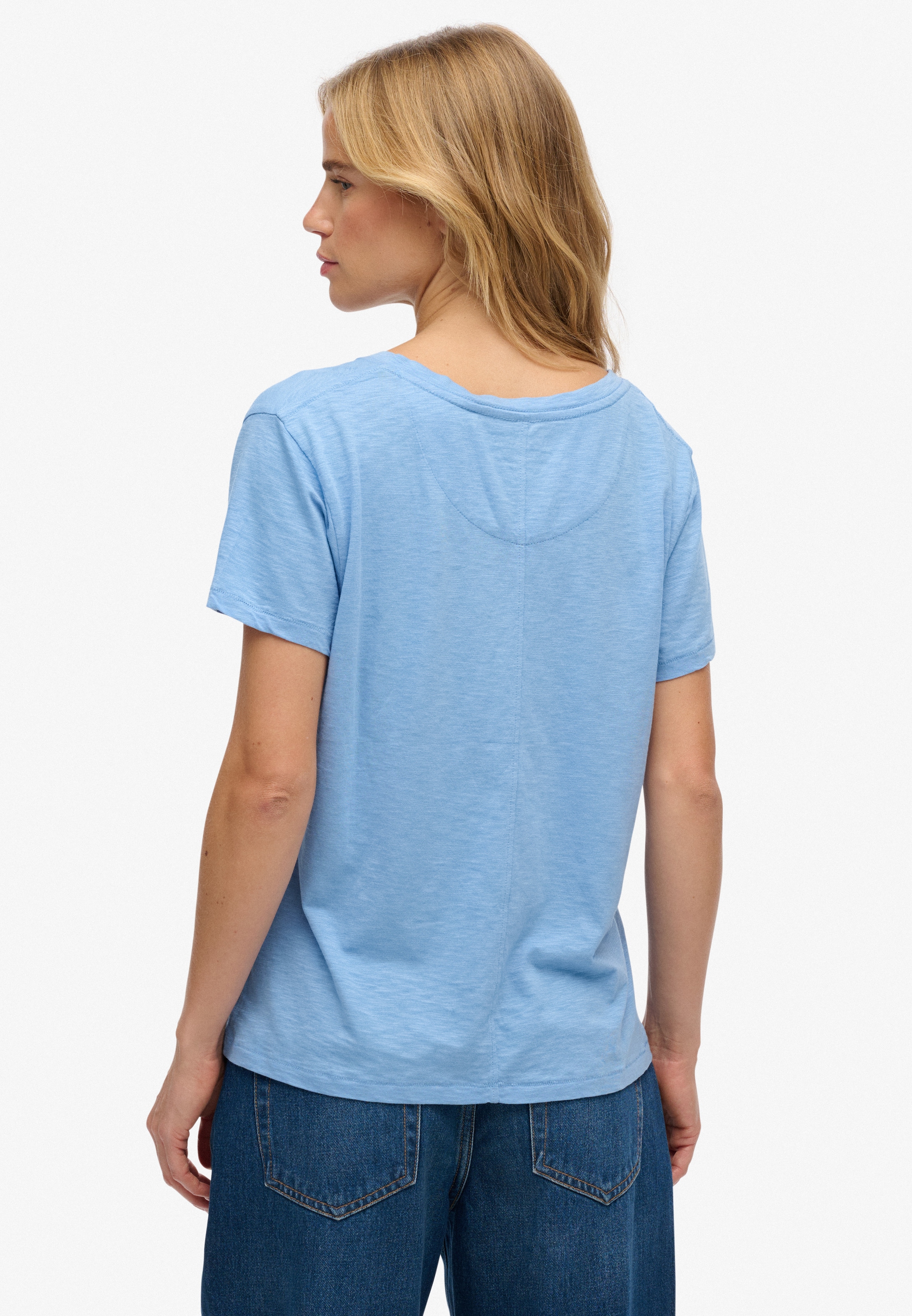 Superdry T-Shirt »STUDIOS SLUB EMB VEE TEE« Baumwollmischung, relaxed fit