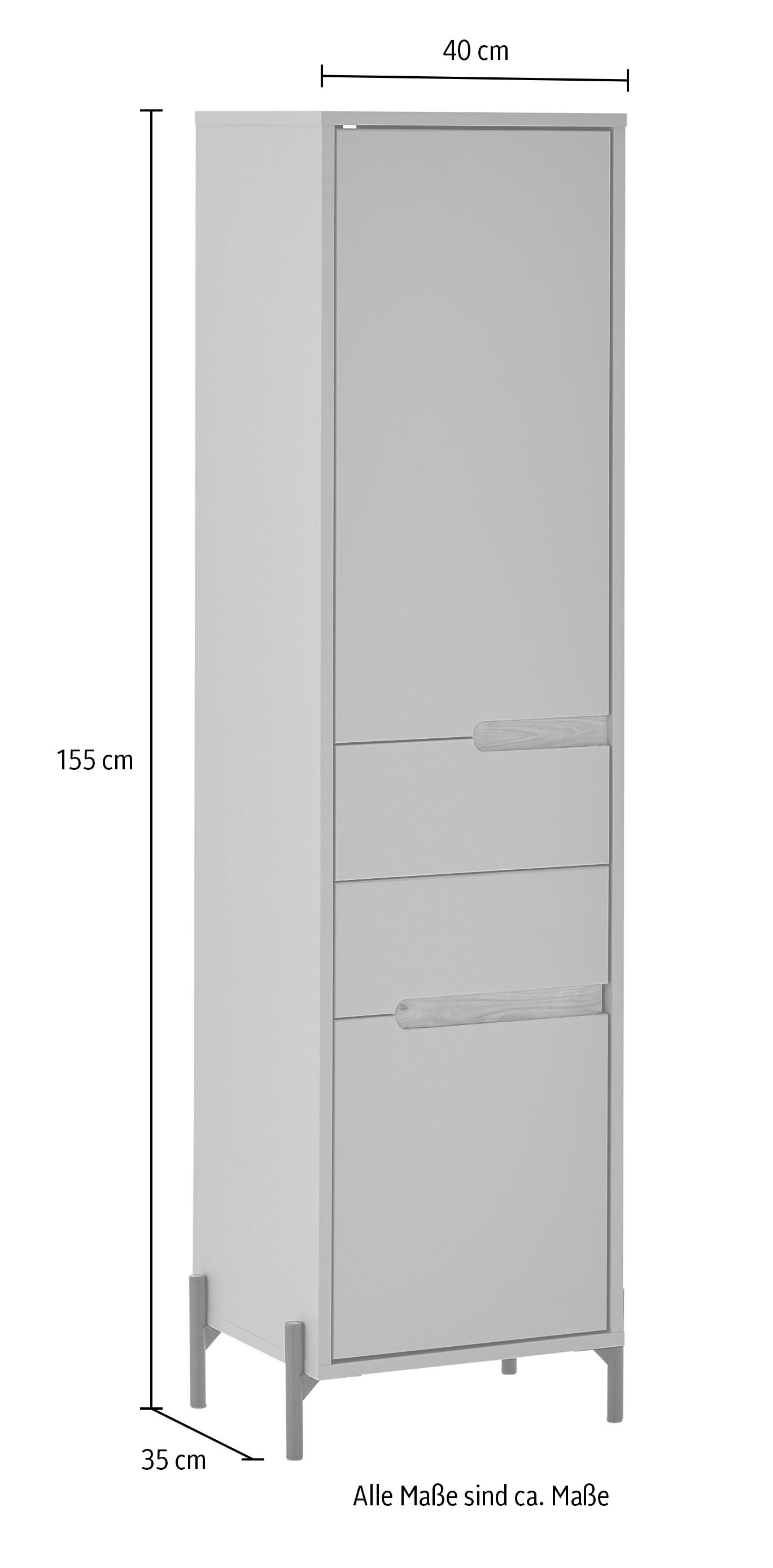 BASIC by Balculina Hochschrank »Avanto 40x155x35 cm« 1 Stk. tlg. Breite 40cm, Softclose für Türen, FSC-Mix 70%