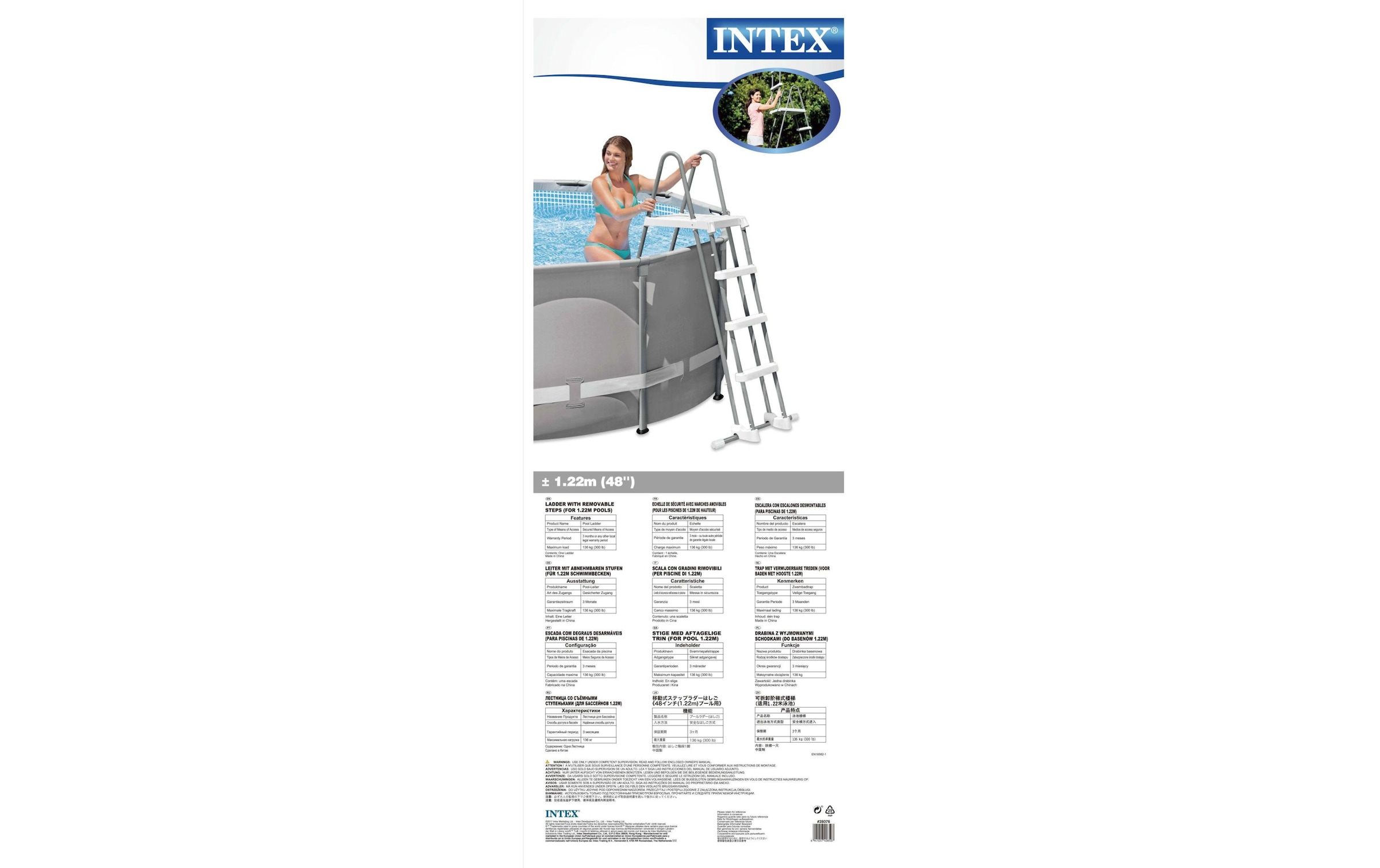 Intex Pool-Sicherheitsleiter »bis 122 cm Höhe« abnehmbare Tritte
