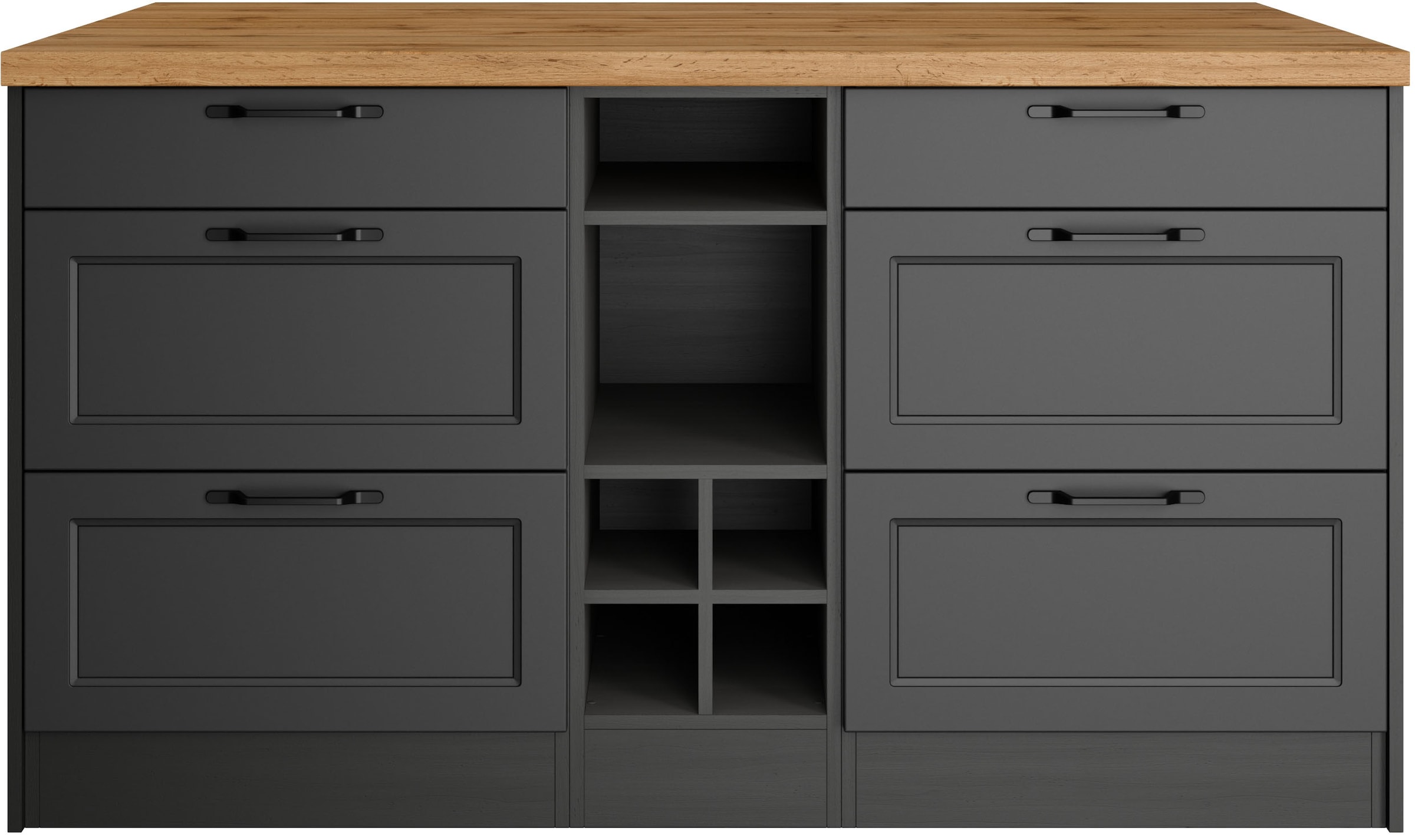 KOCHSTATION Ilot de cuisine »KS-Lana, Breite 153 cm« façades MDF, plan de travail épaisseur 38mm