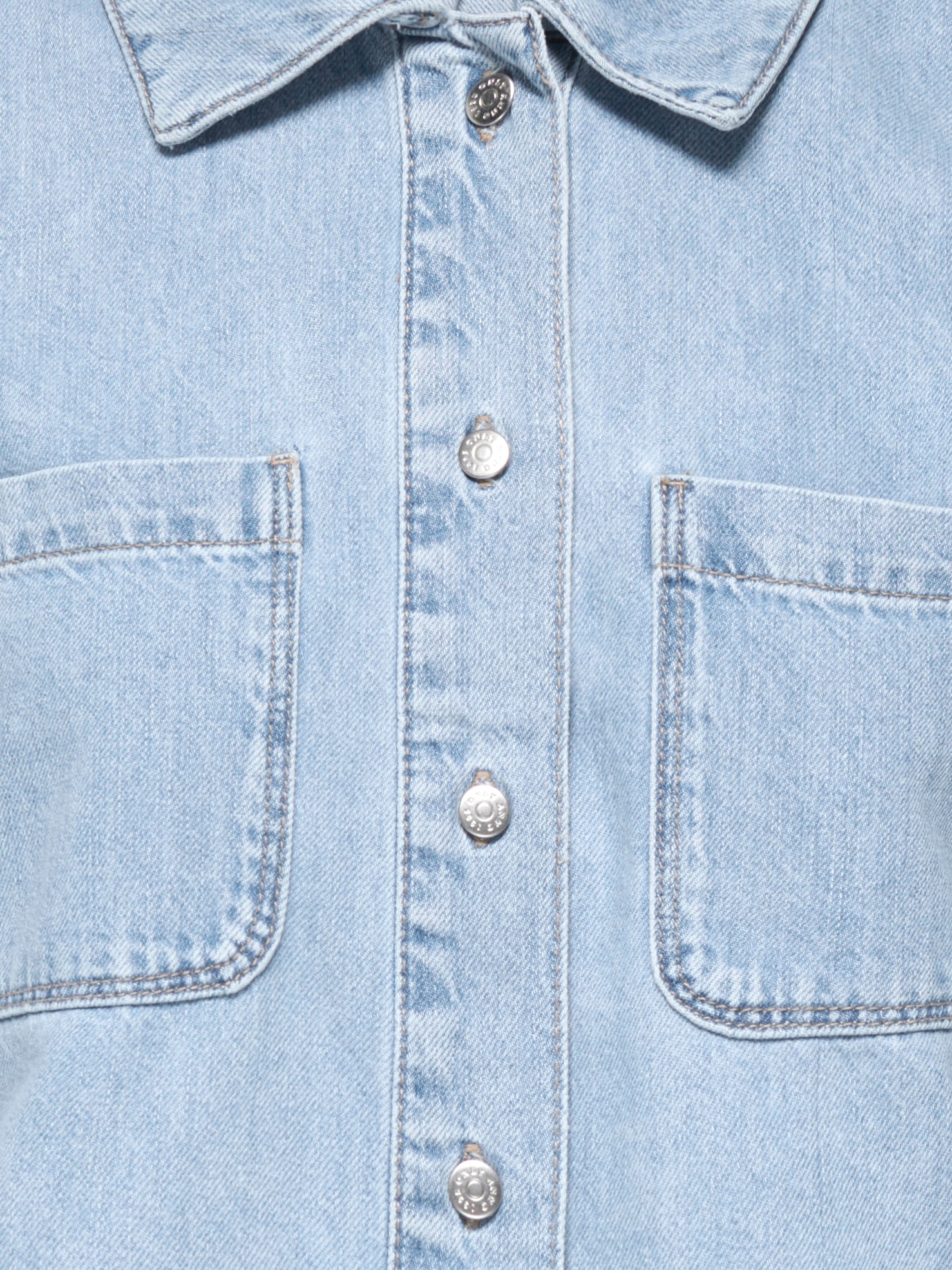 ONLY Blouse en jean »ONLCLEO LIFE SS CROP DNM SHIRT PIM NOOS« Baumwolle
