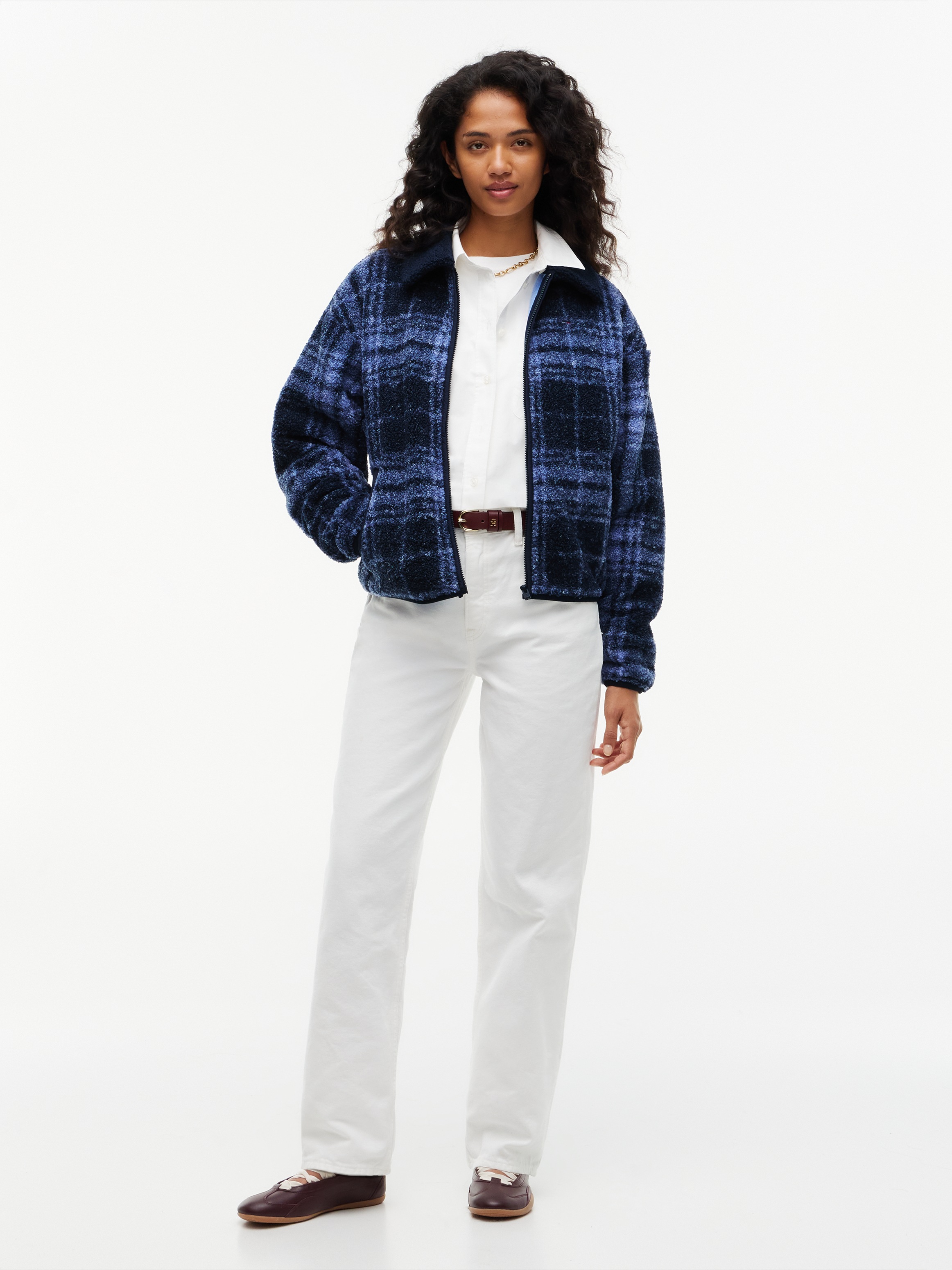 Tommy Jeans Sweatjacke »TJW S FLAG ZIP THRU TEDDY EXT« Kunstfaser