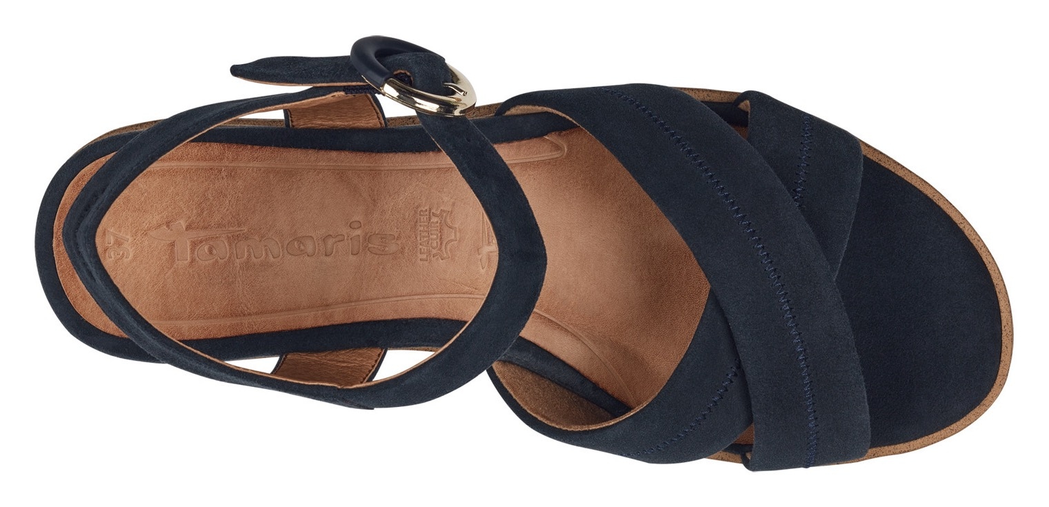 Tamaris Sandales compensées  , Sommerschuh, Riemchensandale mit Ziernähten