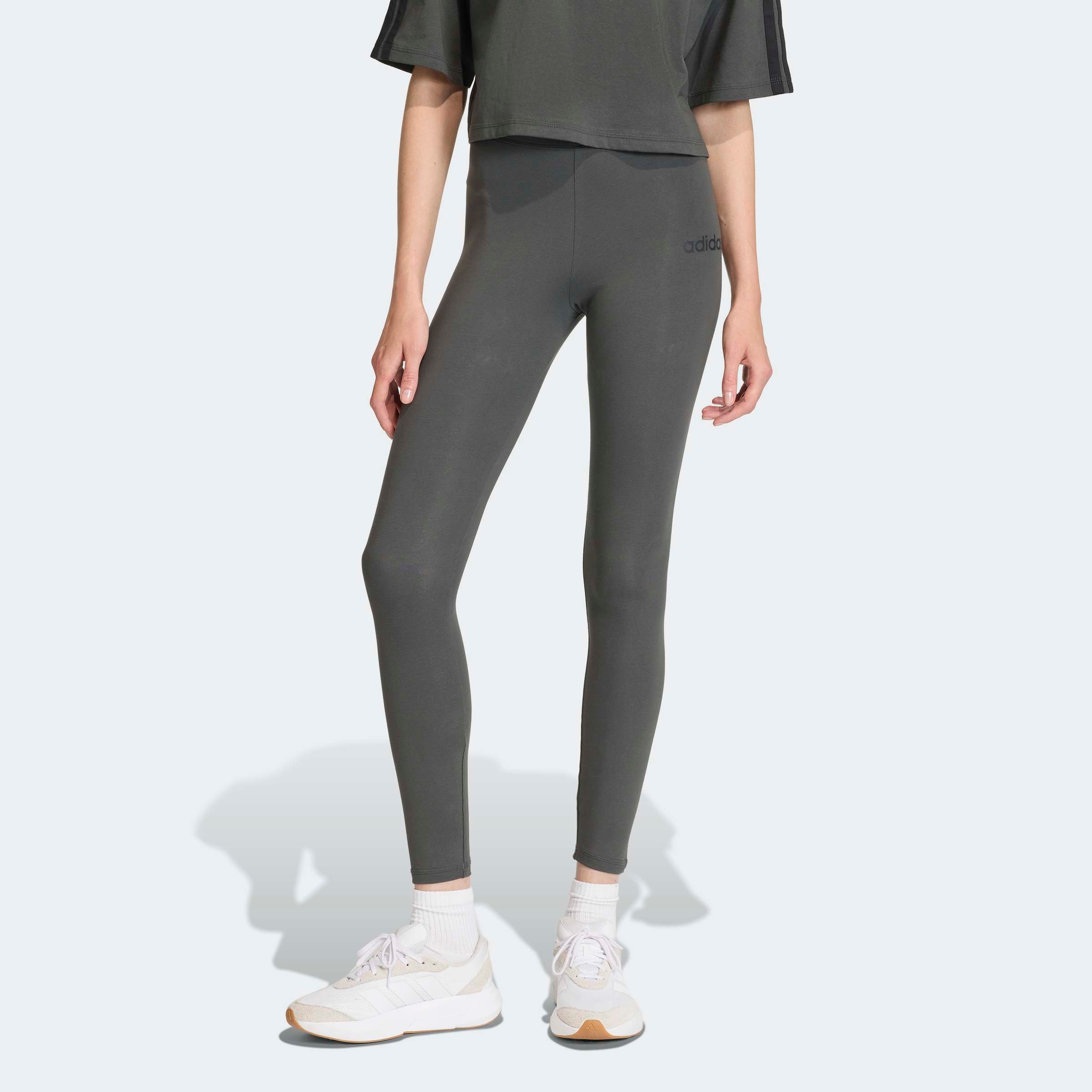 adidas Sportswear Leggings »W LIN SJ LEG«  aus Baumwollmaterial mit Stretchanteil, hoher Bund, ohne Verschluss