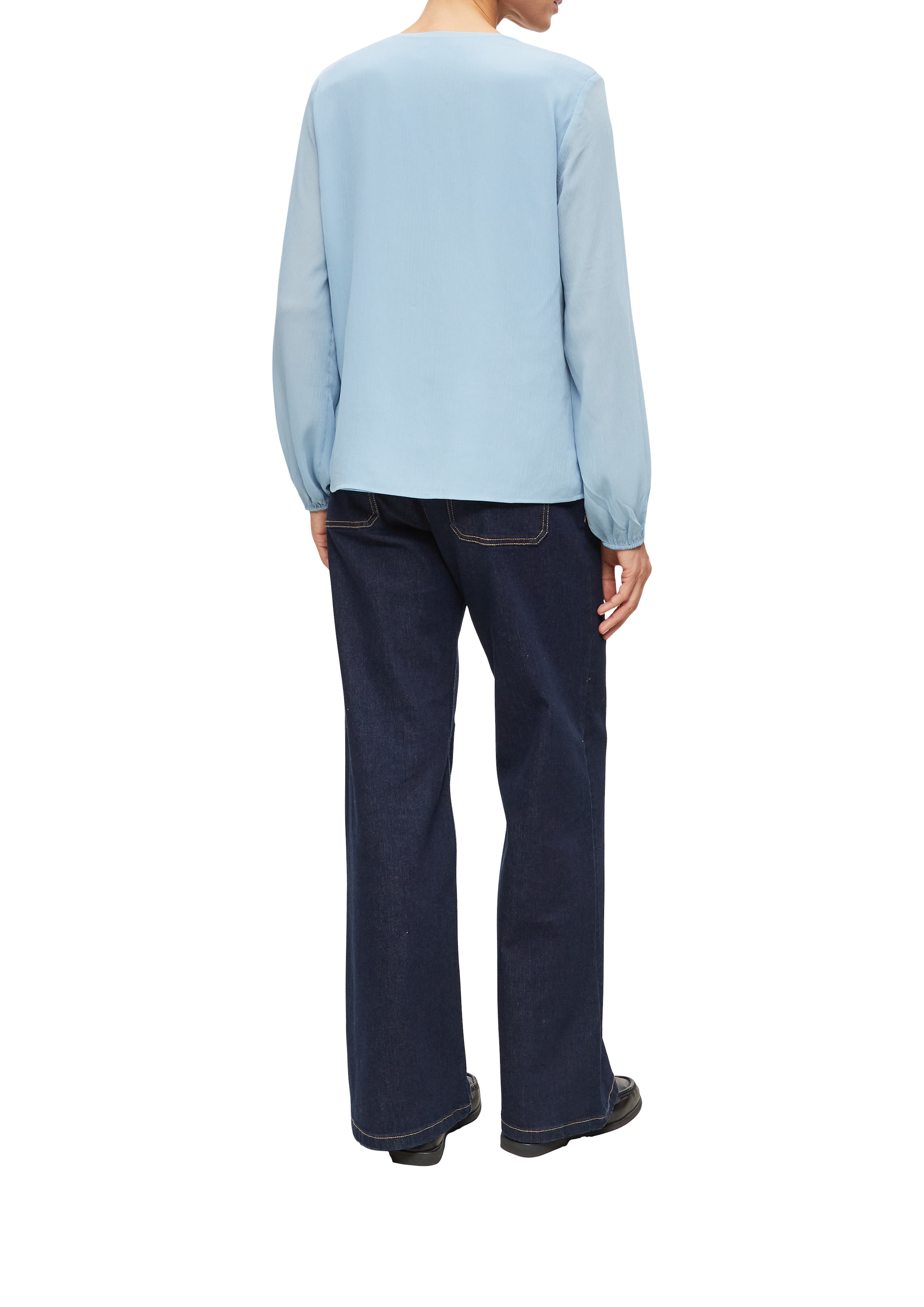 s.Oliver BLACK LABEL Blouse à manches longues avec volant décoratif au col en V