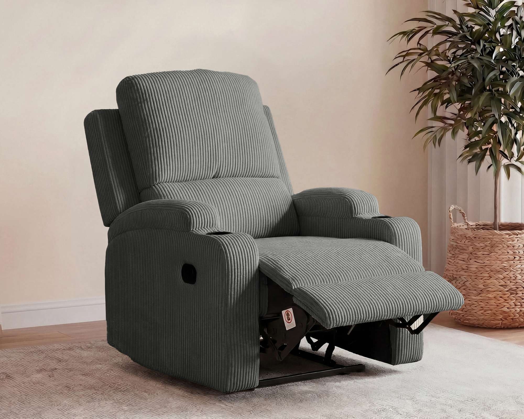 GOODproduct Relaxsessel »NAPORI Cord, Kinosessel, Multimedia-Sessel« TV-Sessel mit manueller u elektrischer Relaxfunktion u. Getränkehalter