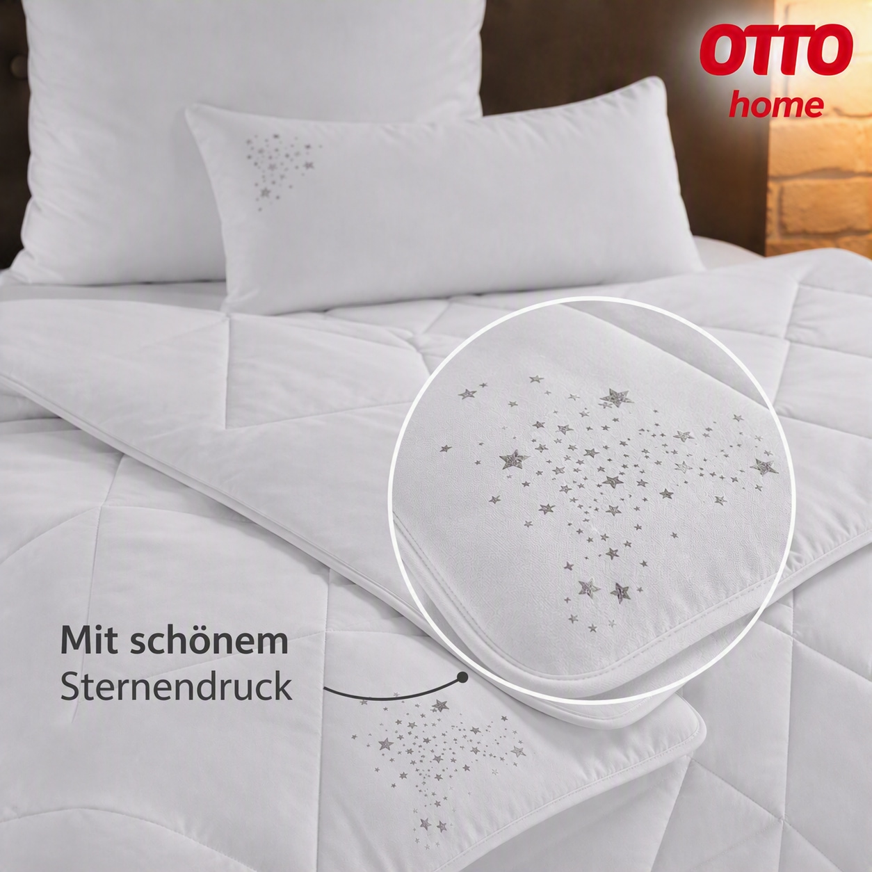 GOODproduct Microfaserbettdecke + Kopfkissen »Baca, 2-tlg. Bettdecke 135x200 oder155x220 cm mit Kissen 80x80 cm« Set Bettdecke & Kissen Made in Germany, Sommer, Winter