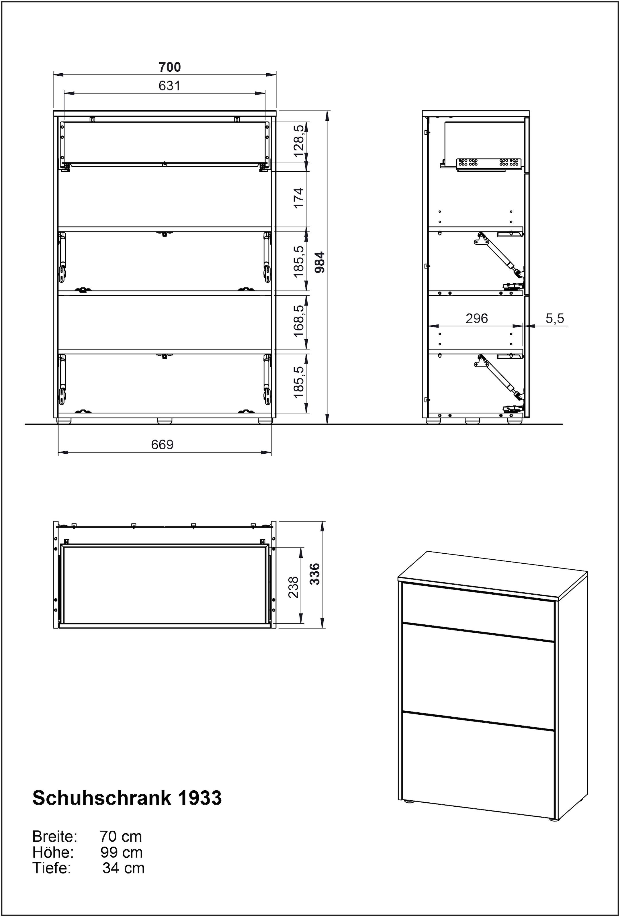 GERMANIA Ensemble de vestiaires »GW-Binetto« 2 cuis tlg.