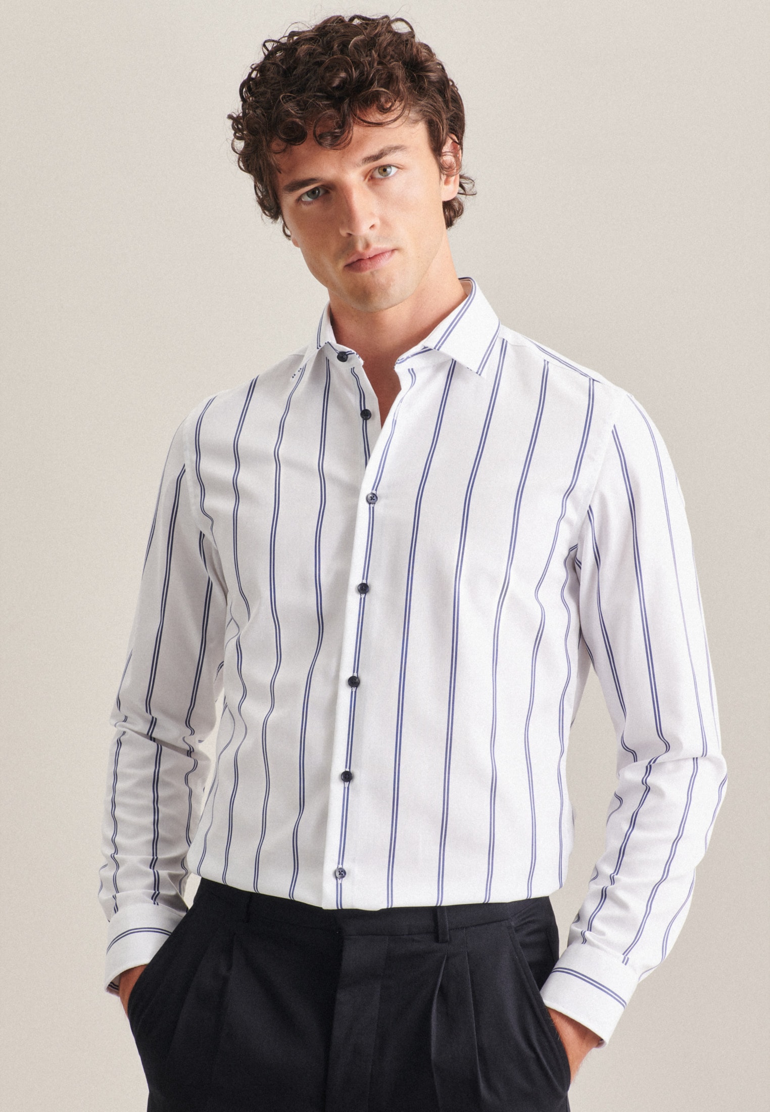 seidensticker Chemise d'affaires »Slim« Slim 1/1 Kentkragen Streifen