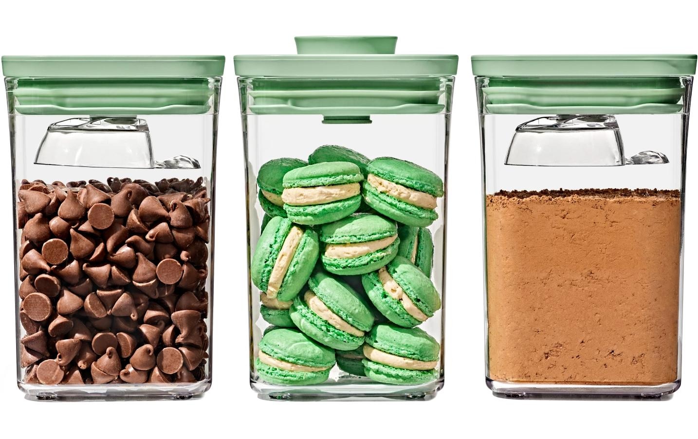 OXO Good Grips Aufbewahrungssystem »3-Piece POP Container Set with Mini Scoops - Limited Edition Pistachio« Langlebig, spülmaschinenfest und vielseitig einsetzbar