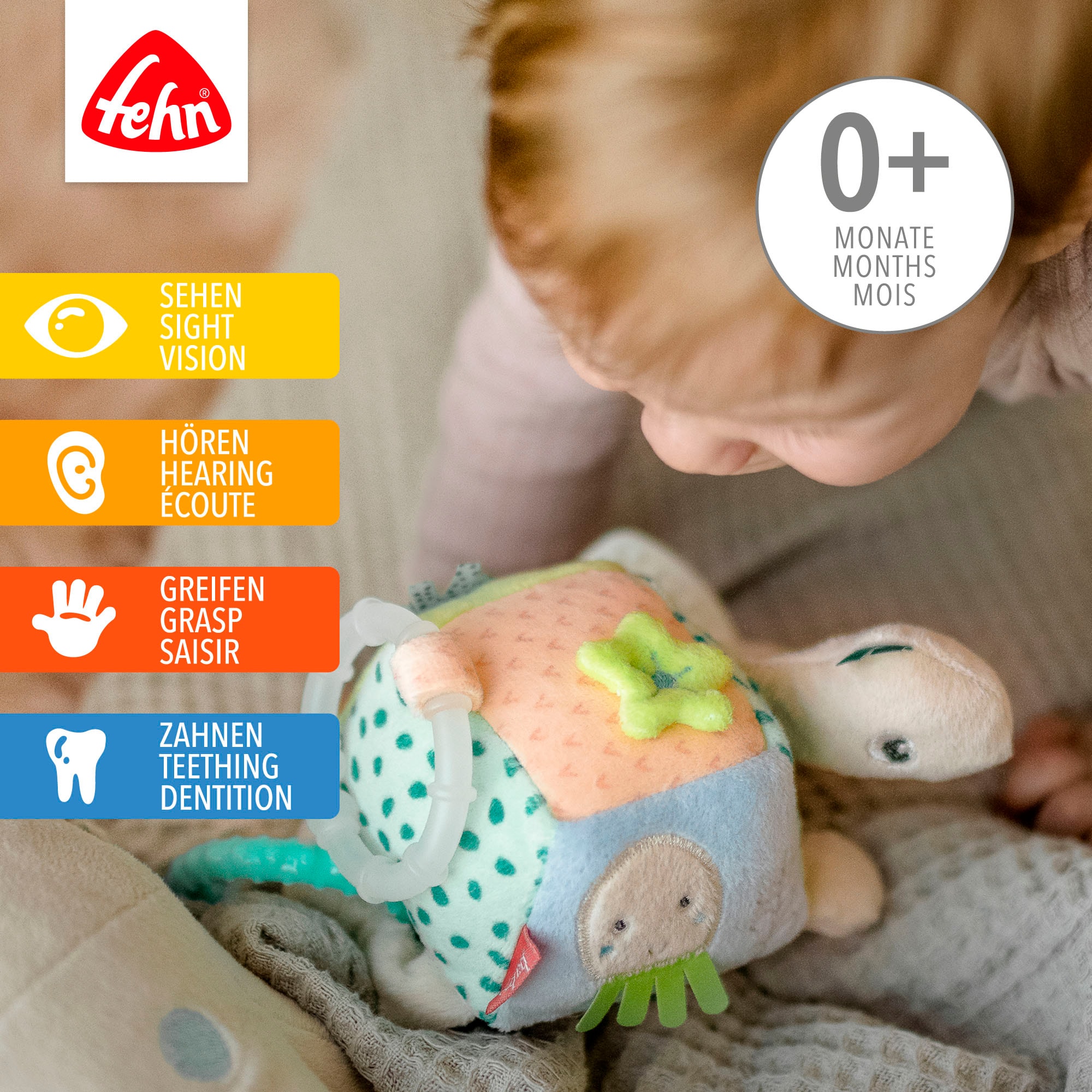 Fehn Greifspielzeug »Meereskinder, Activity-Schildkröte« inklusive Befestigungsring