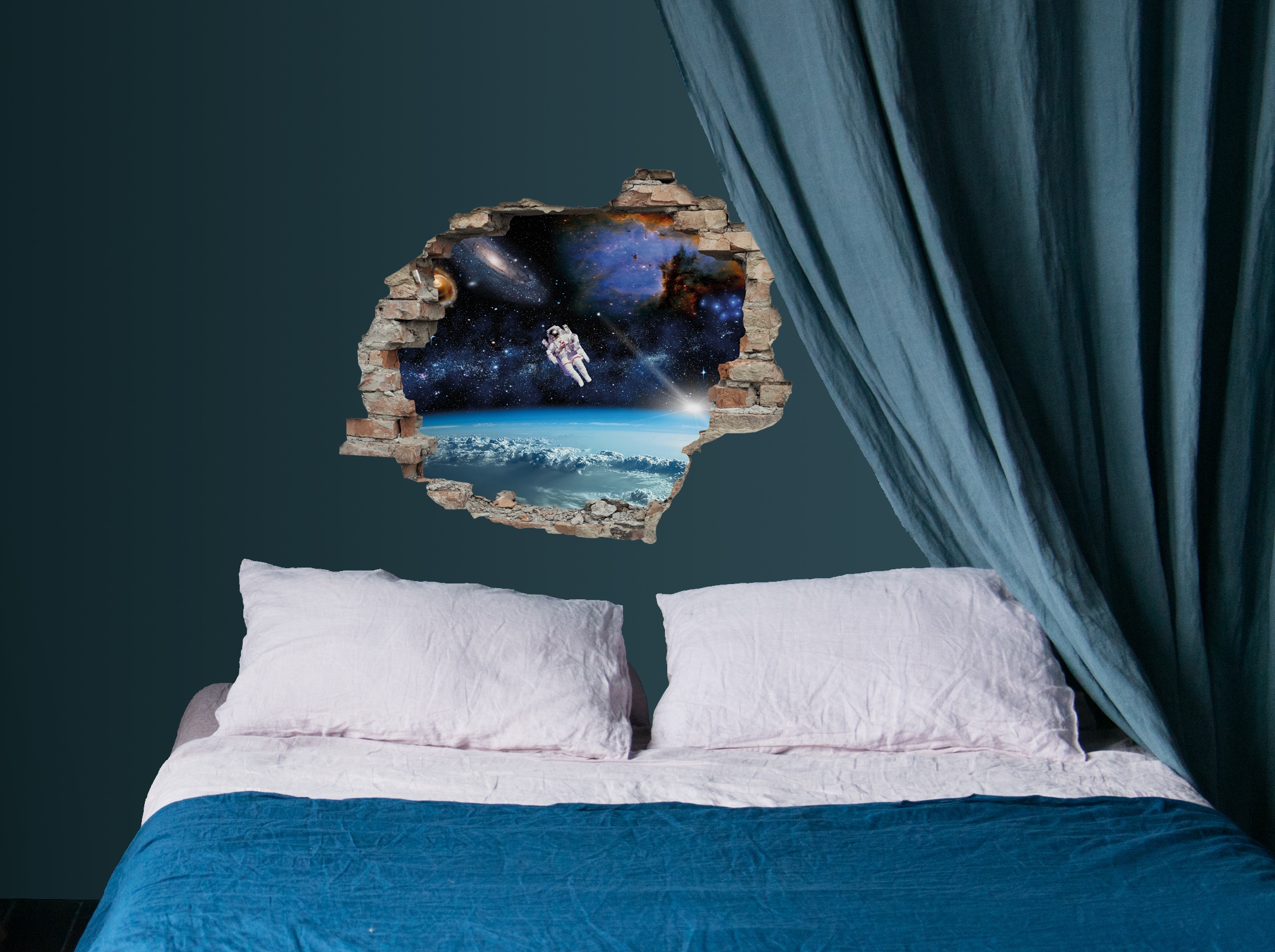 queence Wandtattoo »Astronaut« Wandsticker, Wandbild, selbstklebend, 3D, Wanddurchbruch