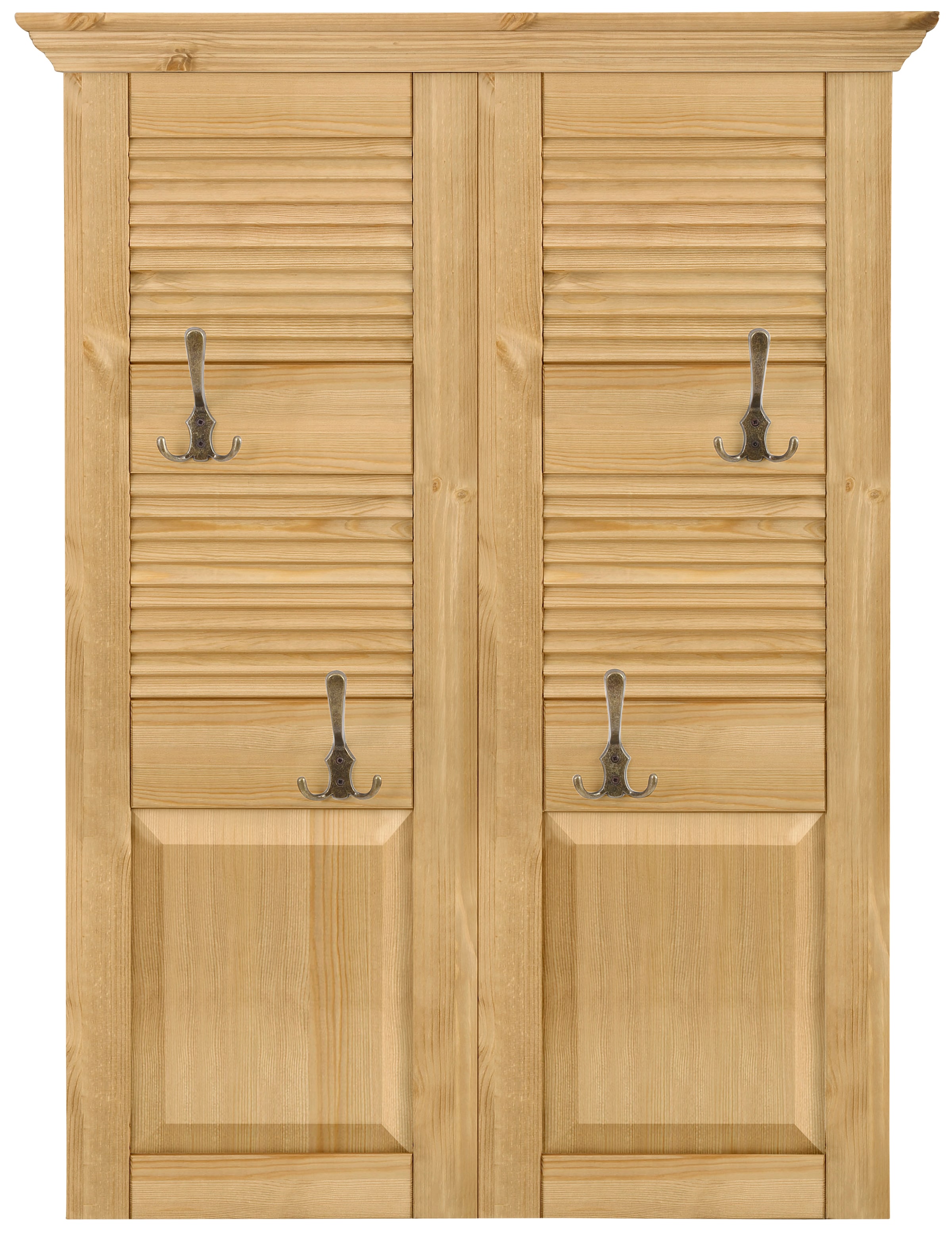 Home affaire Panneau de vestiaire »Ayanna« Breite 84 cm, mit 4 Doppelhaken, aus massiver Kiefer, FSC®