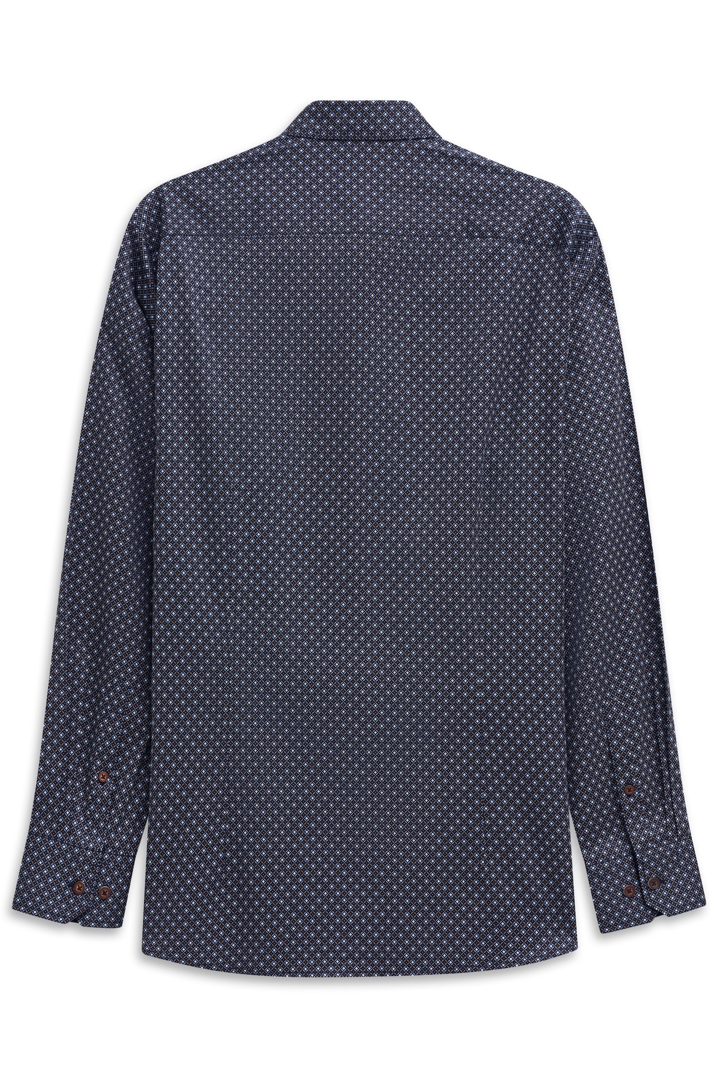 bugatti Chemise à manches longues »Satin Finish« mit Rauten-Muster und Easy-Care Funktion