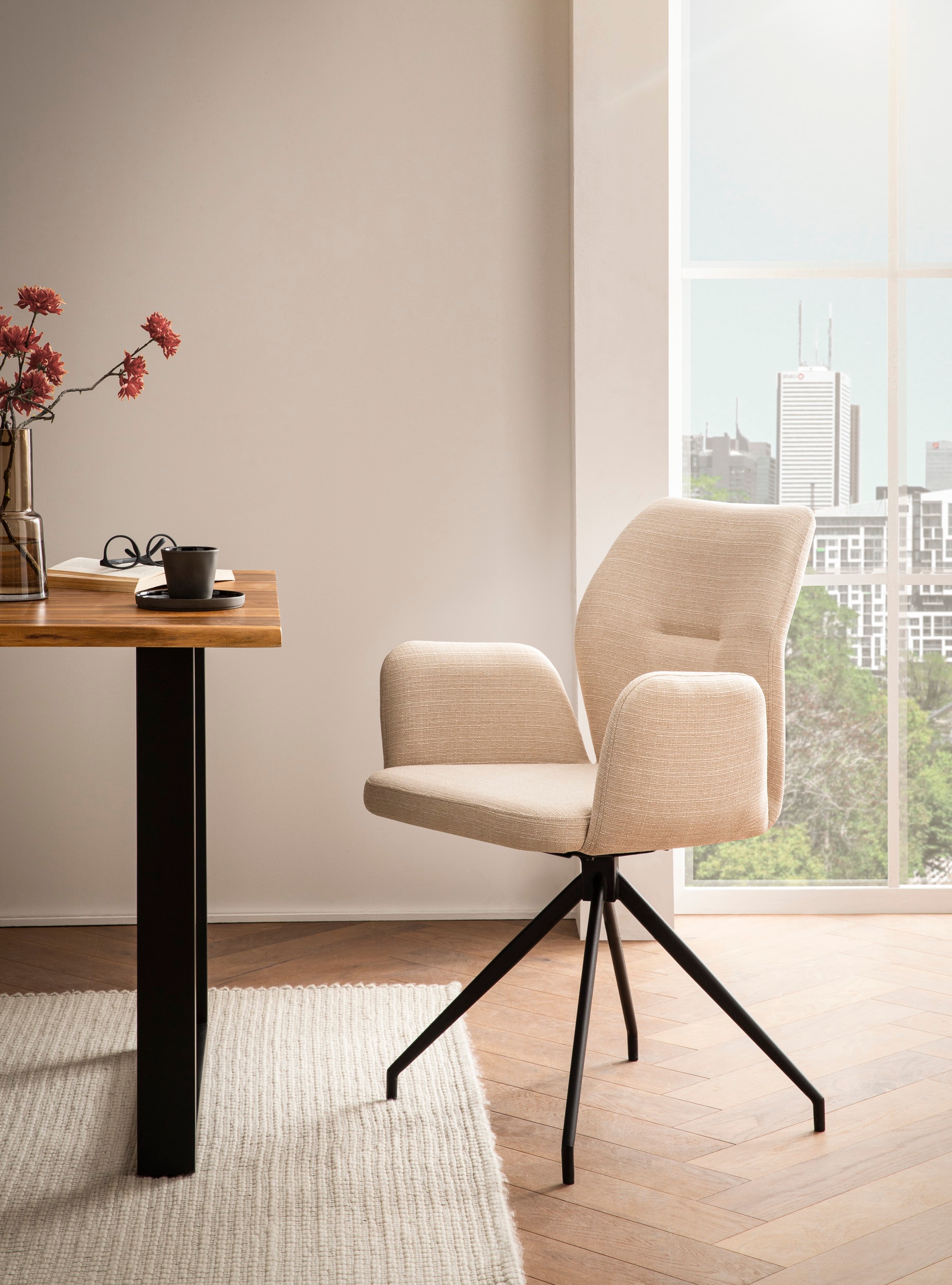 SalesFever Chaise de salle à manger »Taormina Armlehnstuhl« () 1 cuisEsszimmersessel mit 180° Drehfunktion