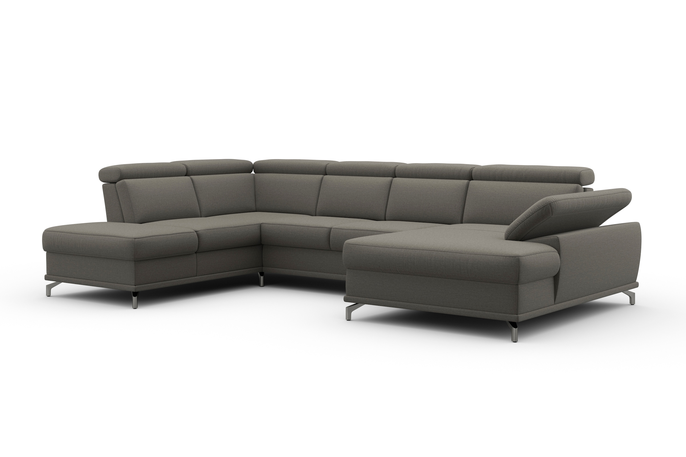 sit&more Paysage de salon »Cabrio U-Form, B: 359 cm, mit Sitztiefen-, Arm- & Kopfteilverstellung« 3 Nierenkissen, Federkern, optional Bettfunktion und Stauraum