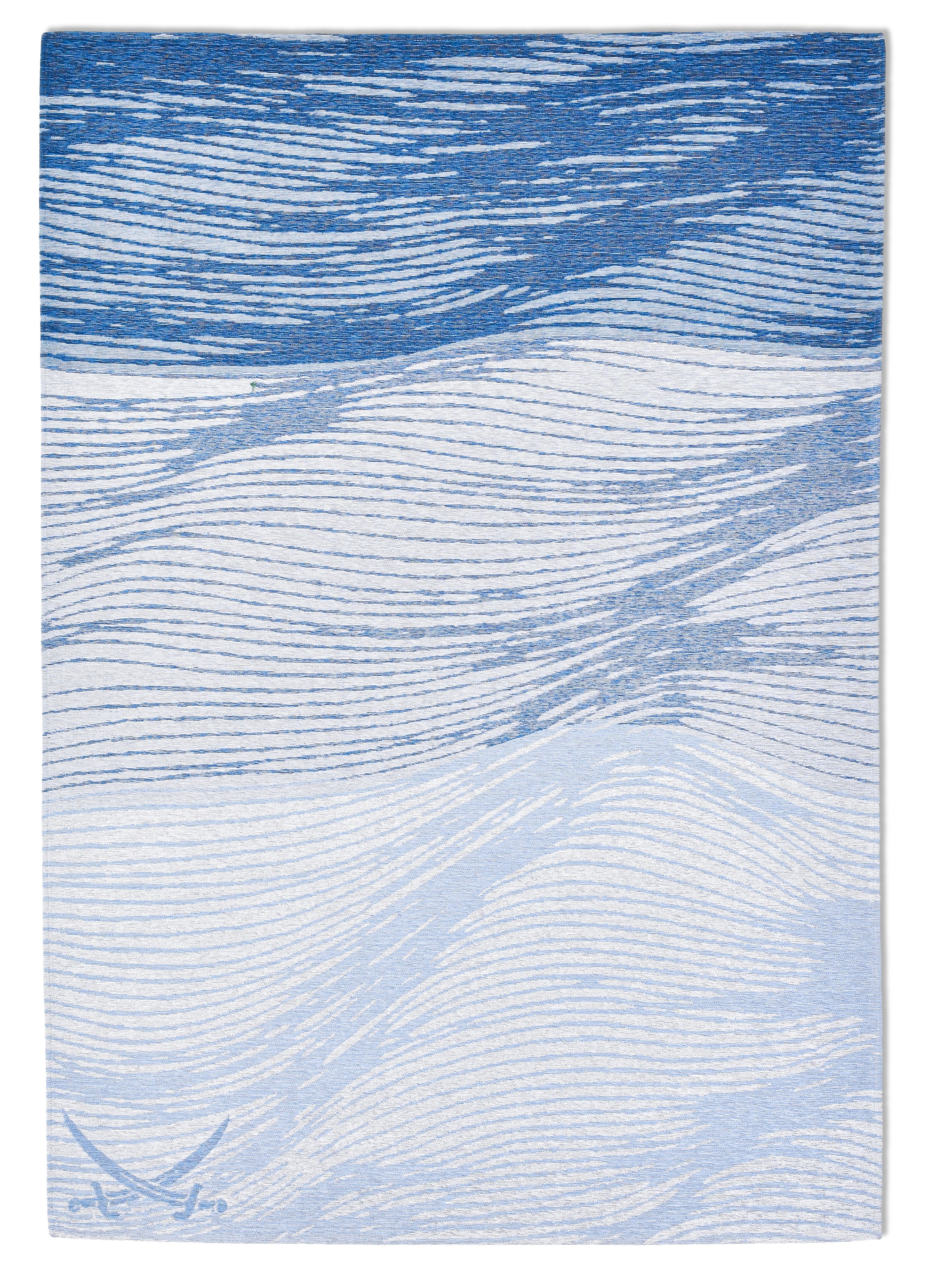Sansibar Tapis »Keitum 007« Rectangulaire 3 mm Höhe tissu plat, design moderne à vagues & sabres croisés