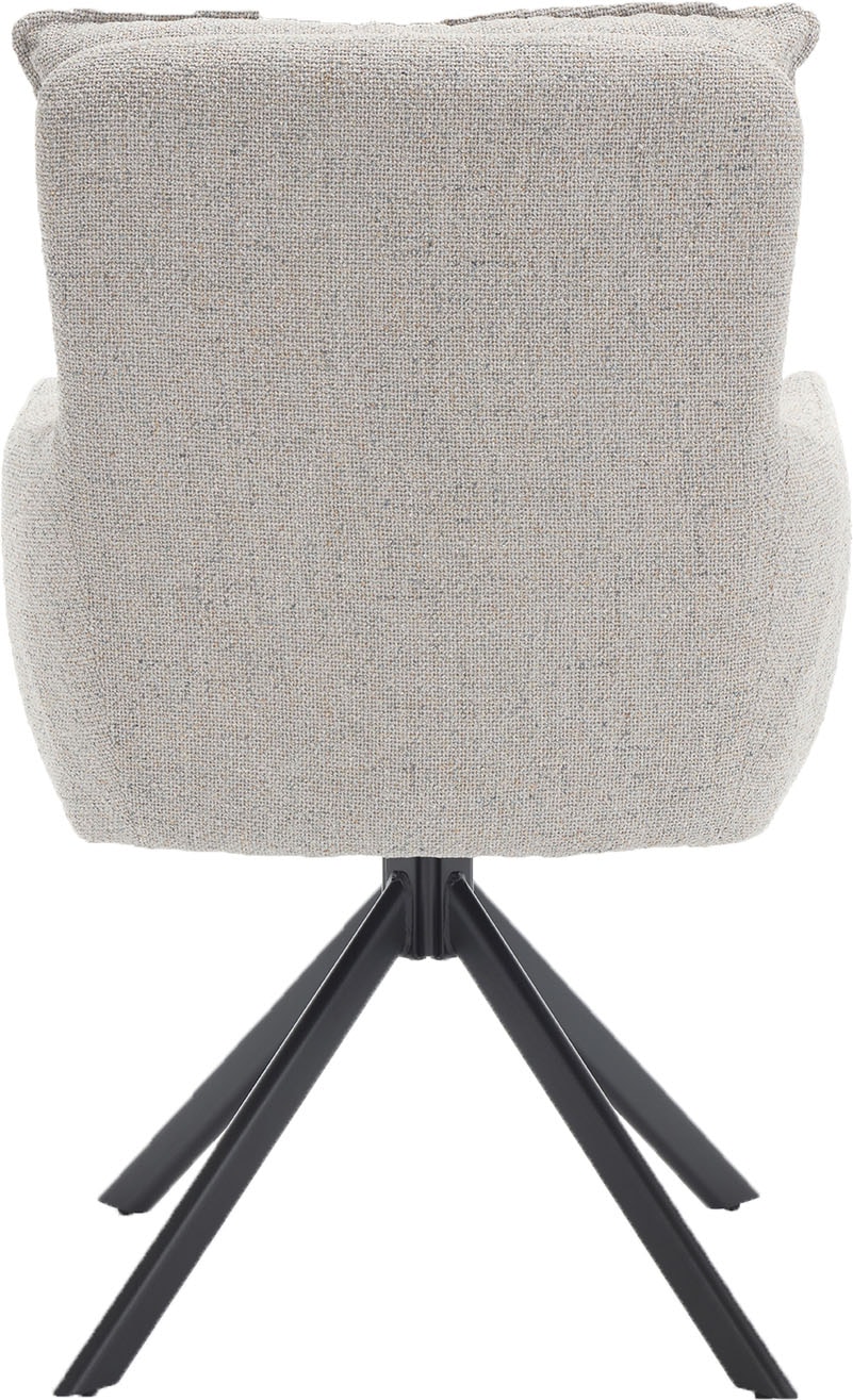 SalesFever Chaise de salle à manger »Austin - Armlehnstuhl mit hochwertiger Taschenfederkern-Polsterung« () 1 cuisEsszimmersessel: 360° Drehfunktion mit stilvollem Metallfuss