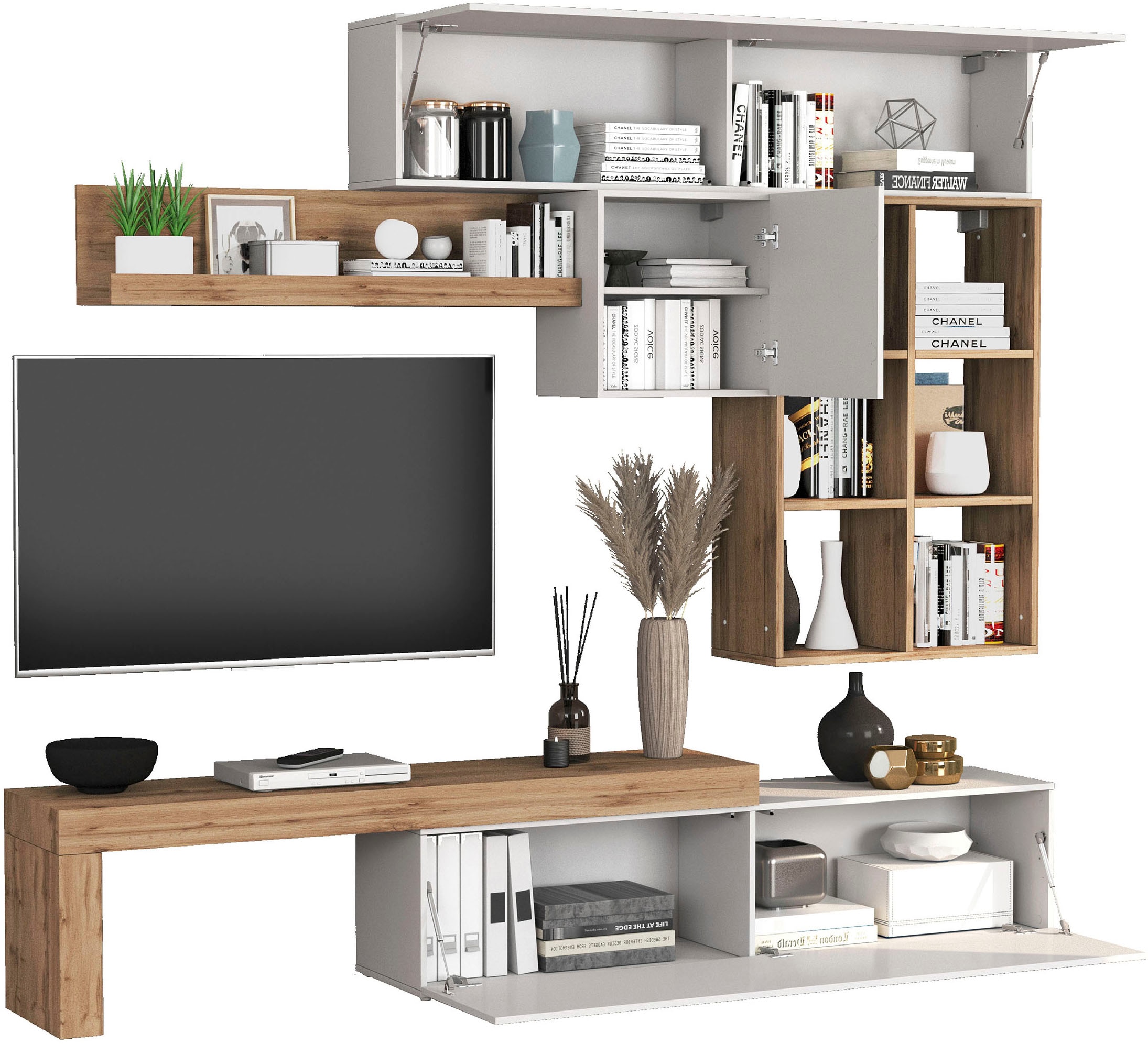 GOODproduct Meuble mural »Chronos Wohnwand, Medienwand, 5-er set« 5 cuis tlg.
