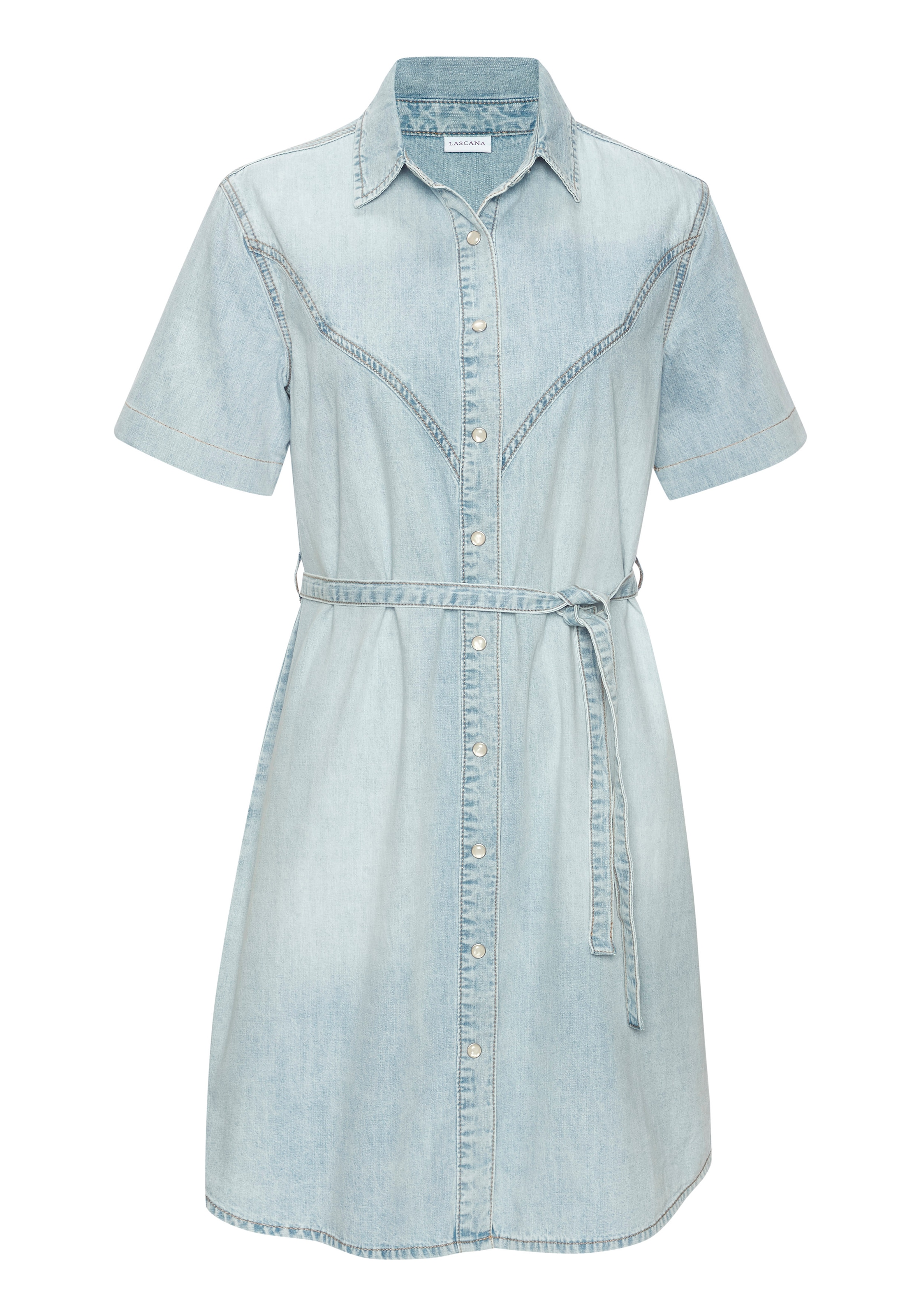 LASCANA Jeanskleid Ohne Taschen in softer Denimqualität, modischer Western-Look