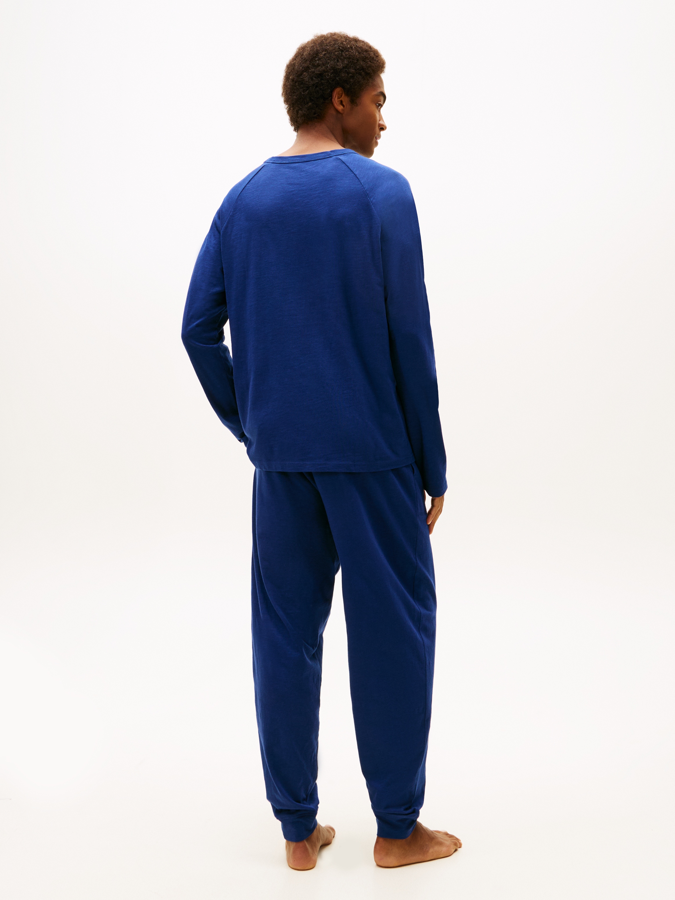 Tommy Hilfiger Underwear Pyjama »JERSEY PYJAMA SET CUFFED« Bündchen am Bein, Raglanärmel, normale Passform, mit Struktur