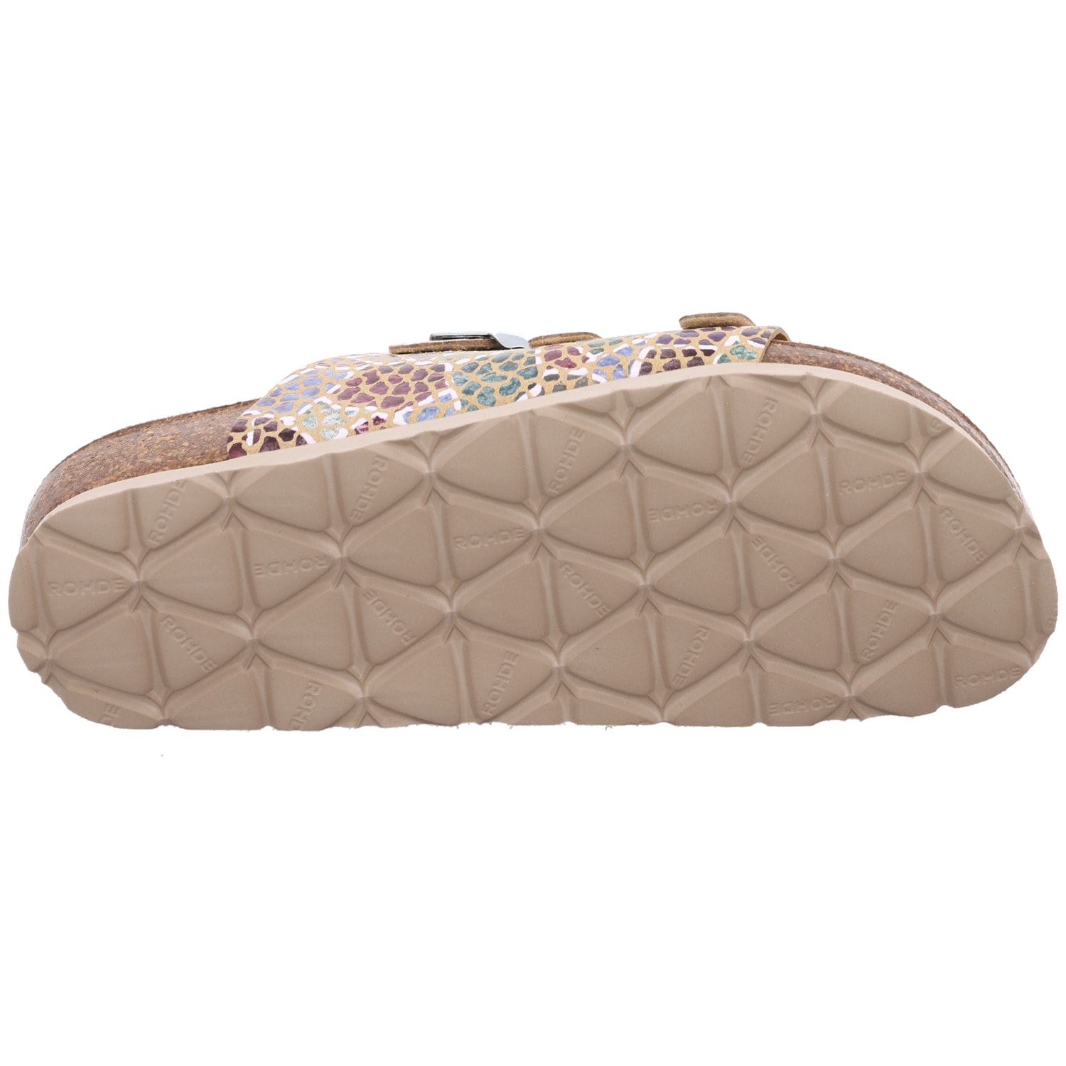 Rohde Pantolette »SUNNYS N°13«  Sommerschuh, Schlappen, Hausschuh mit buntem Druck, G-Weite = weit