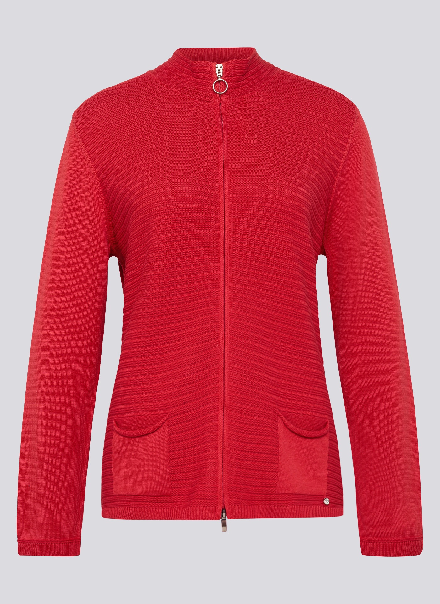 Rabe Veste en tricot mit Reissverschluss und Stehkragen