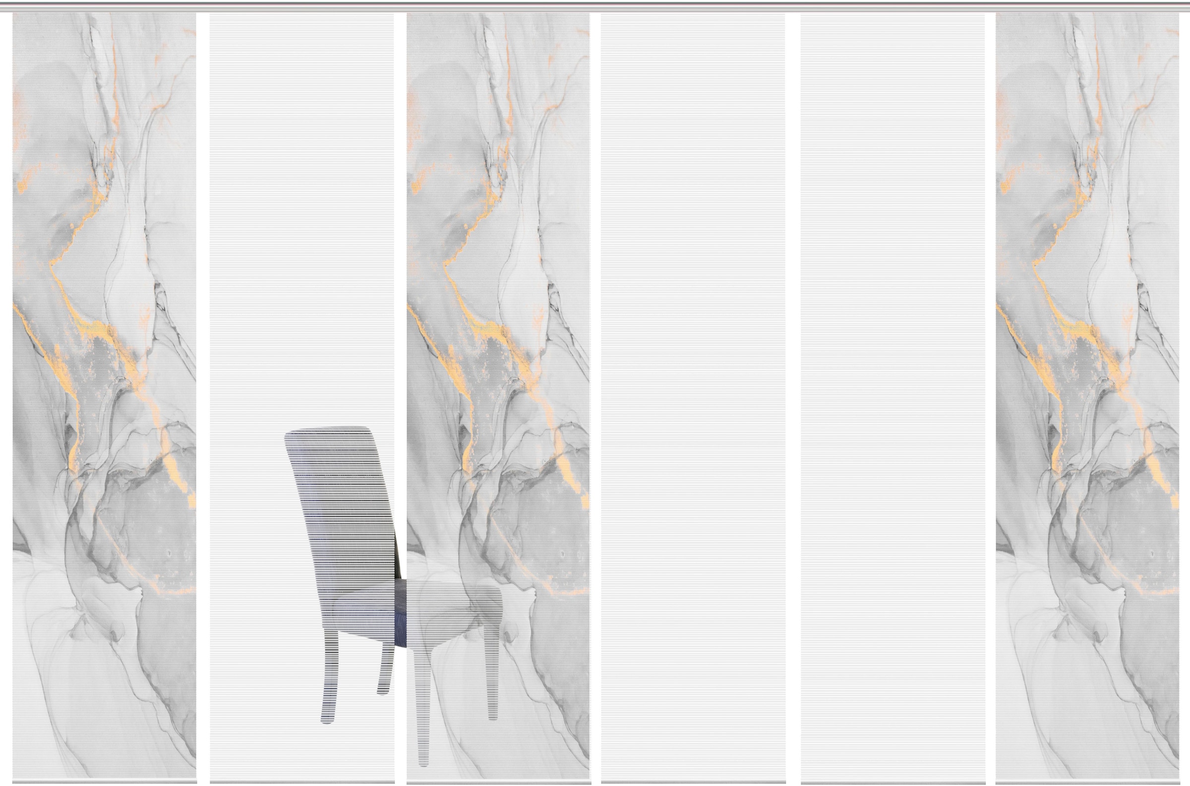 Vision S Schiebegardine »MARMOSA 6er SET« Paneelwagen 6 Stk. tlg. Bambus-Optik, Digital bedruckt