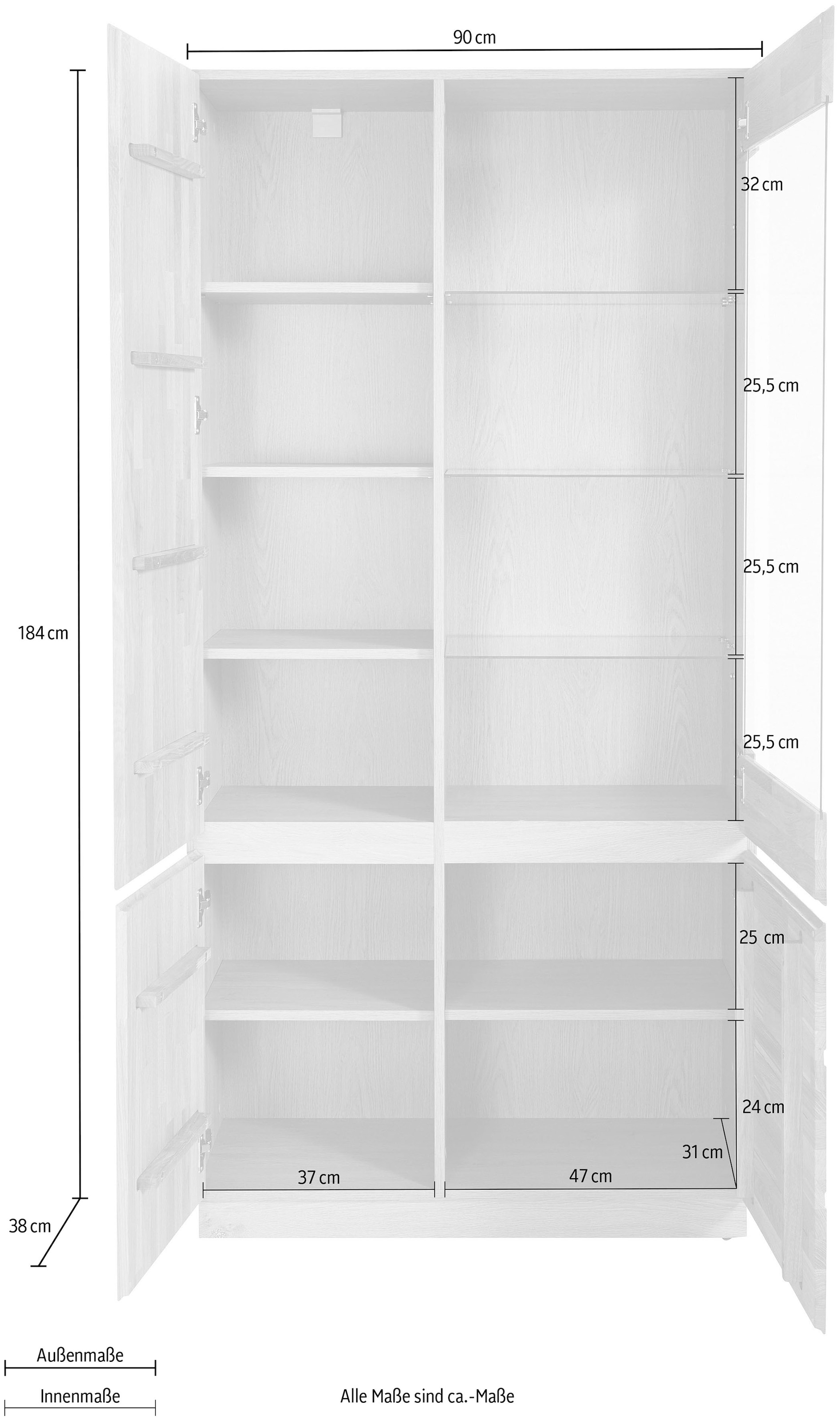 Home affaire Vitrines Höhe 184 cm, teilmassiv, FSC®-zertifiziert