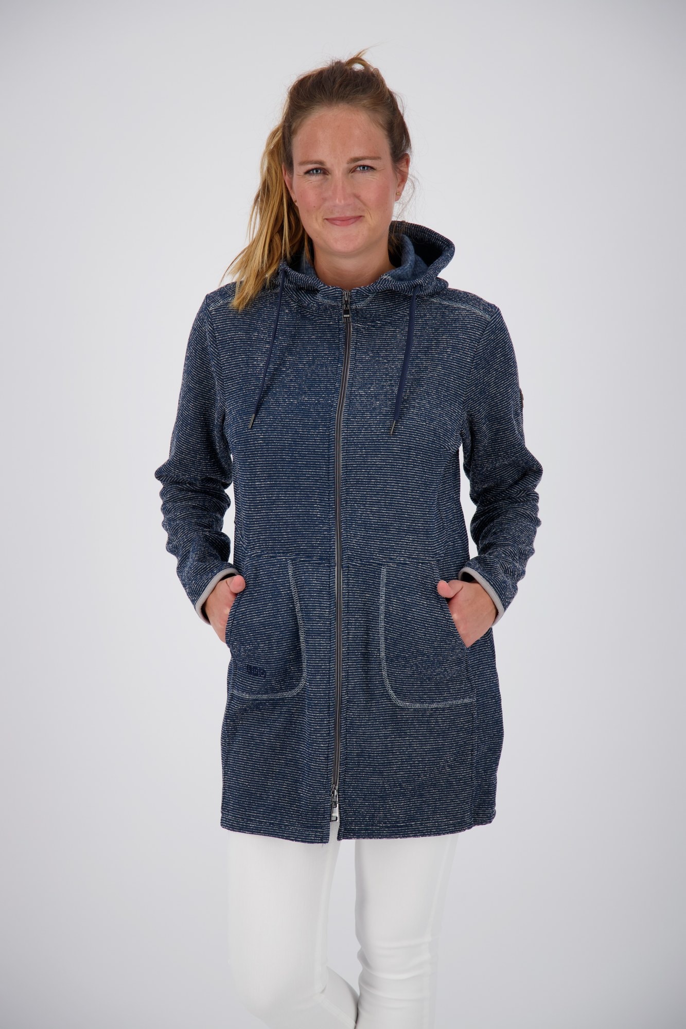 DEPROC Active Manteau en tricot »KENNEWICK II LONG« manteau en maille fine exceptionnel avec détails contrastés
