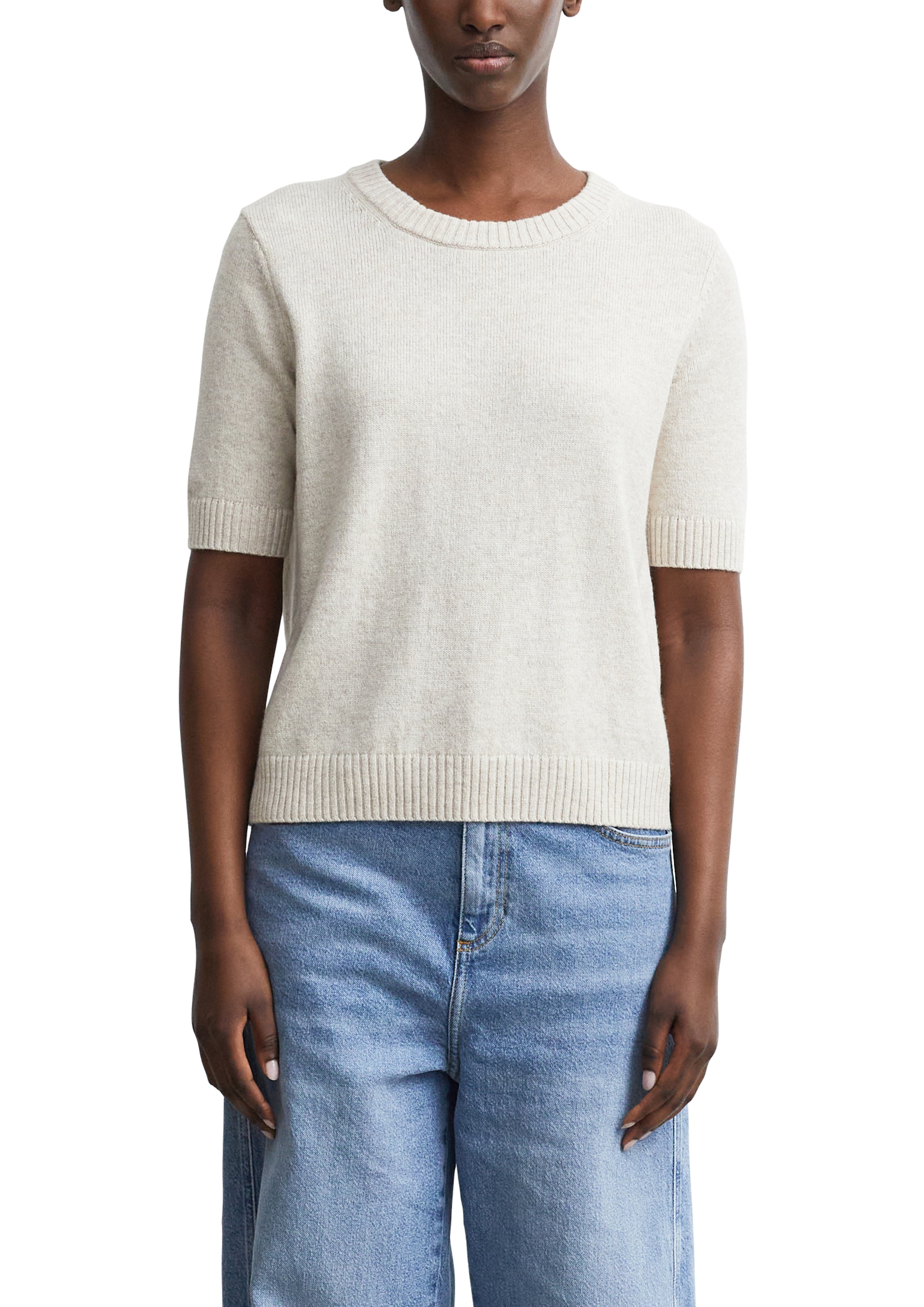 Comma Pull en tricot Pull d'été en laine à manches courtes