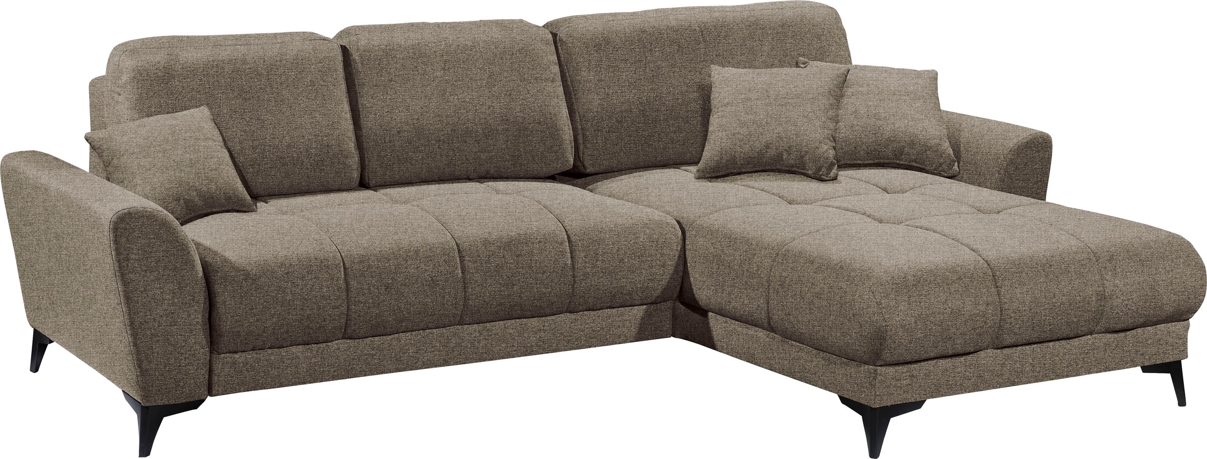 ED EXCITING DESIGN Ecksofa »Bern L-Form« mit Bettfunktion, Bettkasten & 3 Zierkissen