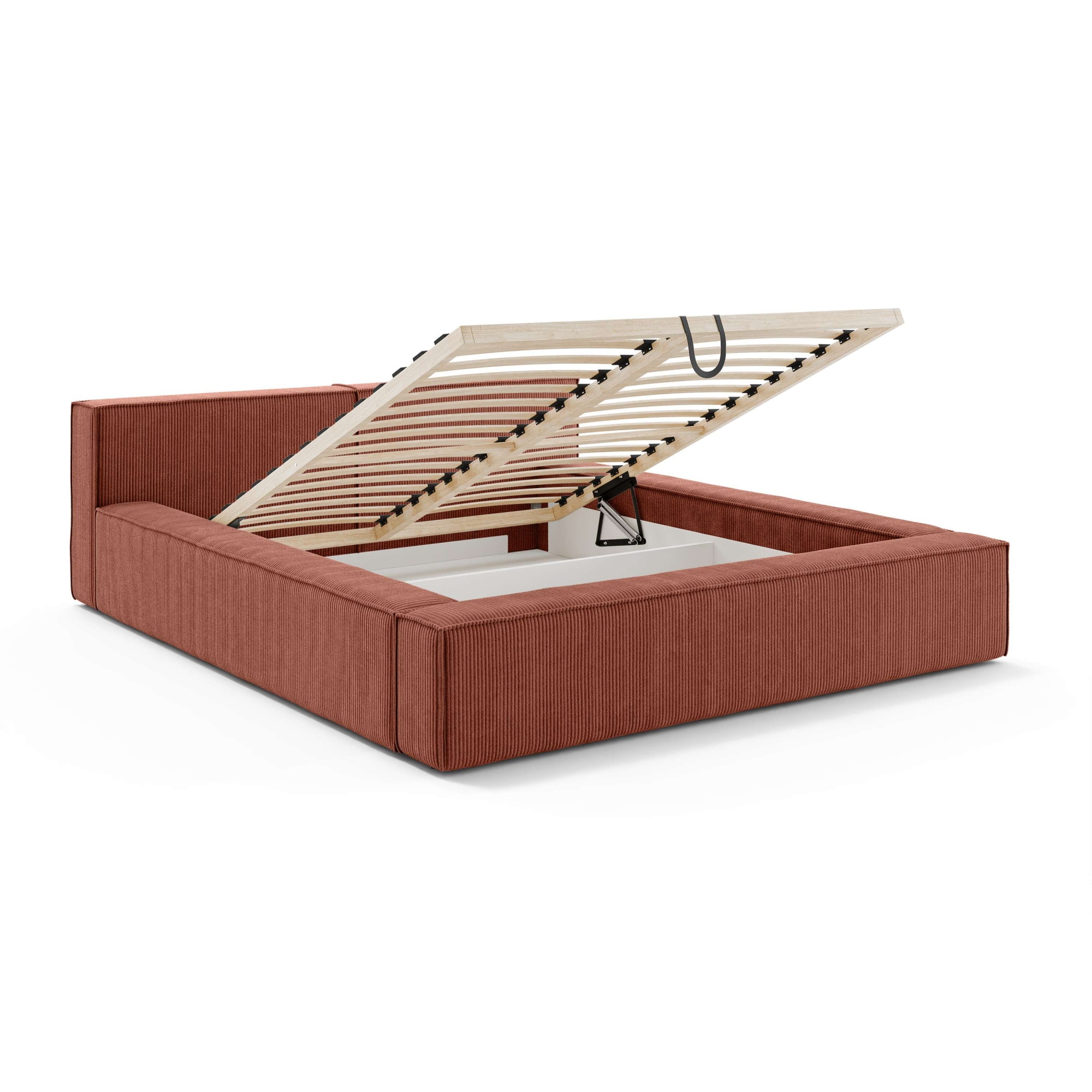 Home affaire Lit rembourré »LAUREDA Bettgestell mit Lattenrost, in 4 Breiten- 140, 160, 180, 200cm« mit Kopfteil und Bettkasten, ohne Matratze