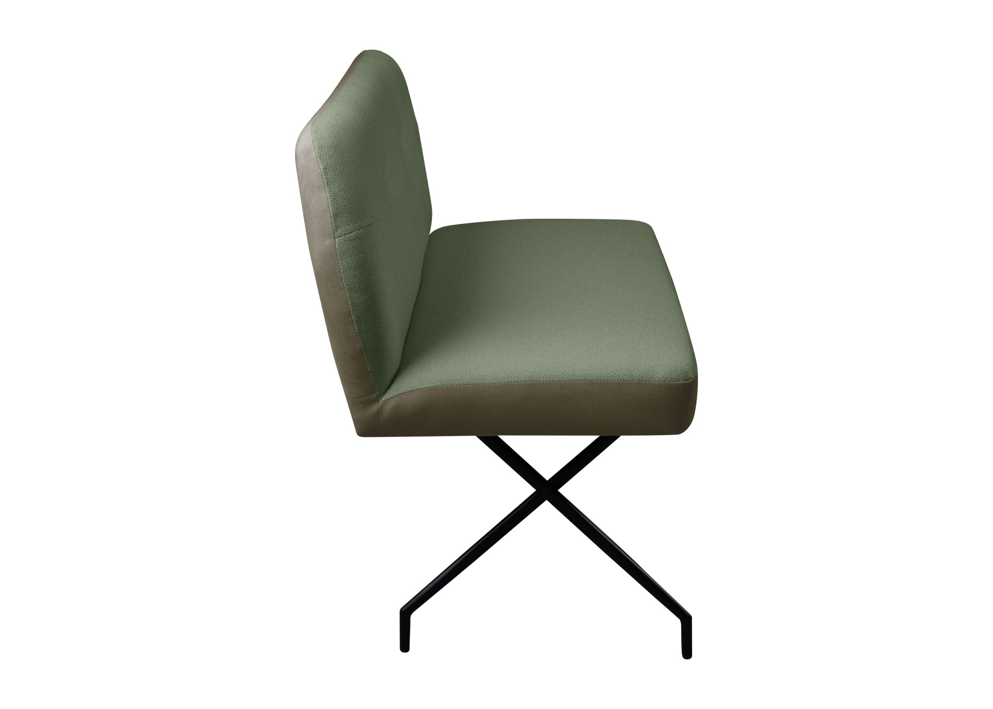 GOODproduct Banc »Bruna Esszimmerbank, Bank, Küchenbank, Polsterbank« Mattschwarzes Metallgestell, 2-Stoff-Design, Wellenfederung im Sitz