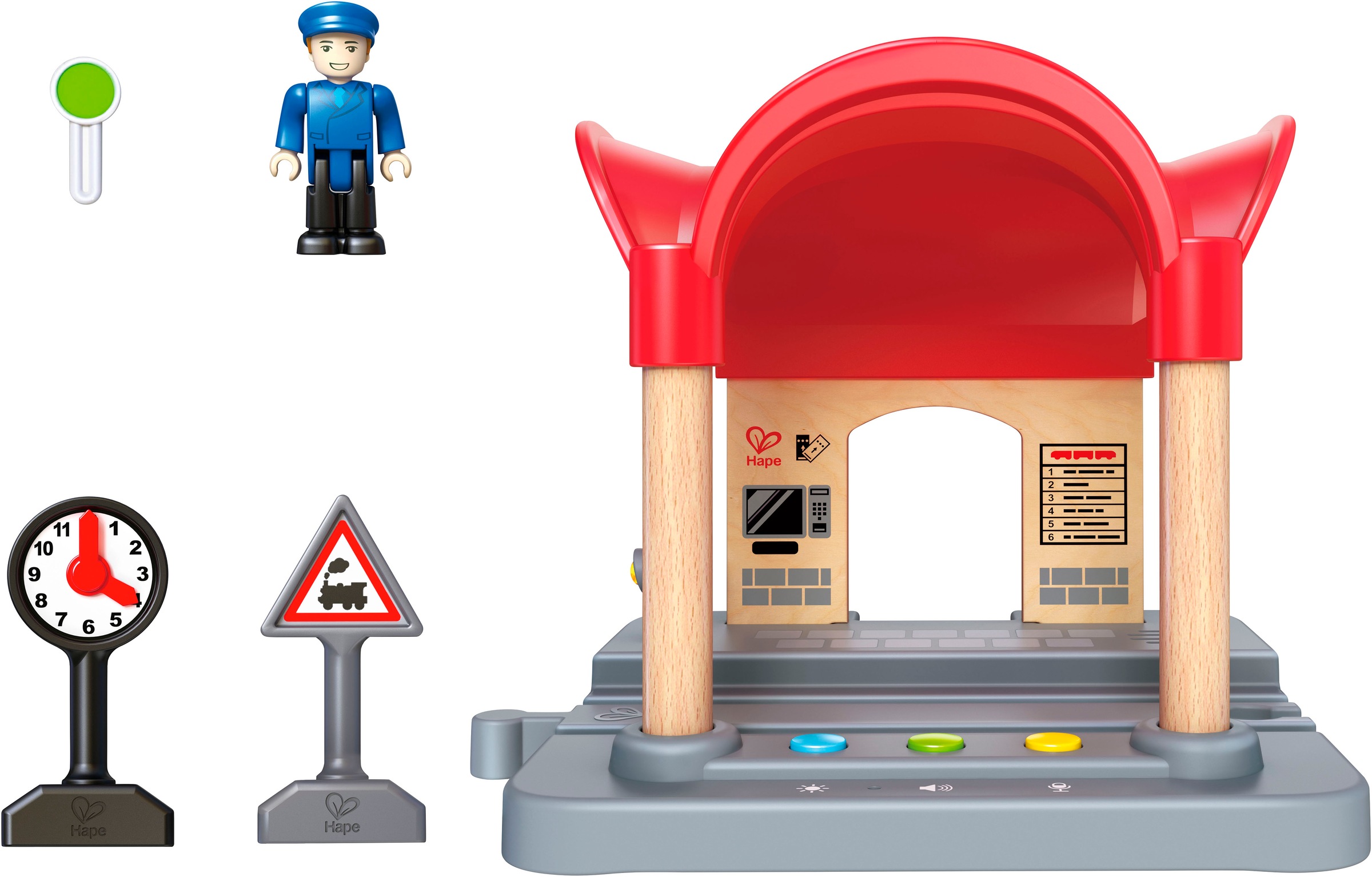 Hape Bâtiment de train jouet »Bahnhof mit Durchsagefunktion« mit Soundeffekt