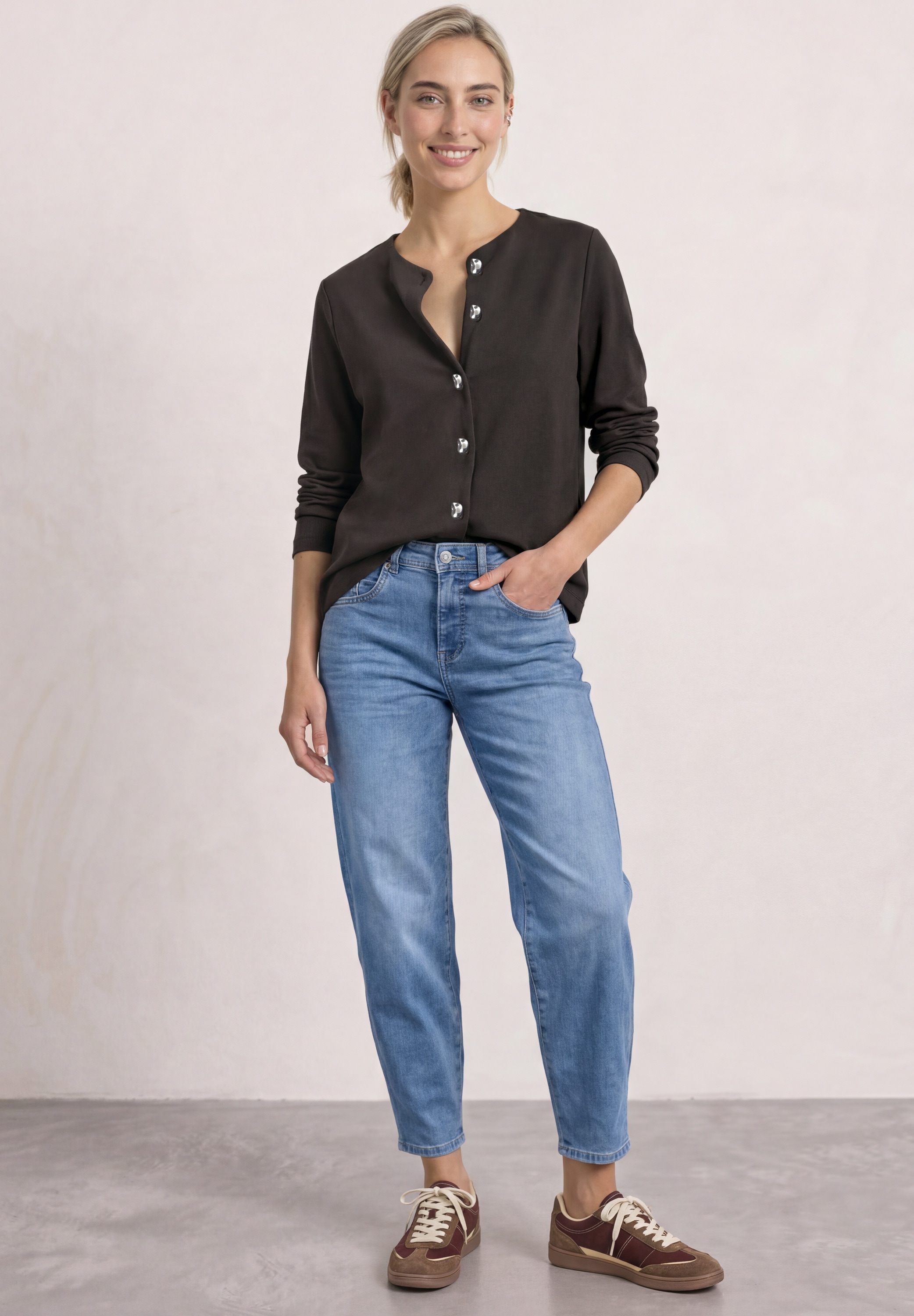 STREET ONE Veste chemise Veste effet tricot / cardigan / boutons décoratifs