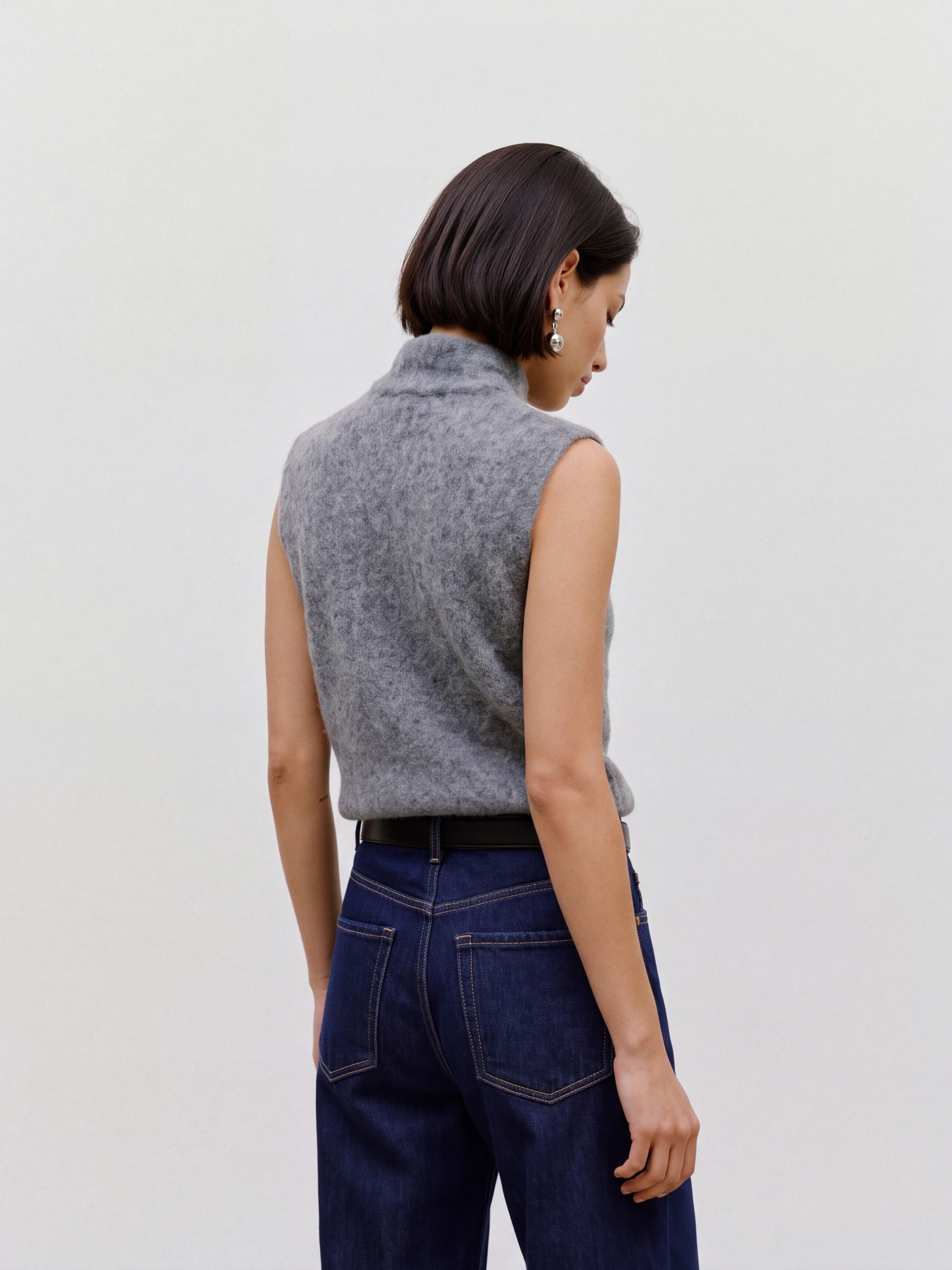TOPSHOP Pull en tricot »TSCASSI KNITTED TIE NECK TOP KNT NOOS« mélange de matériaux, coupe normale