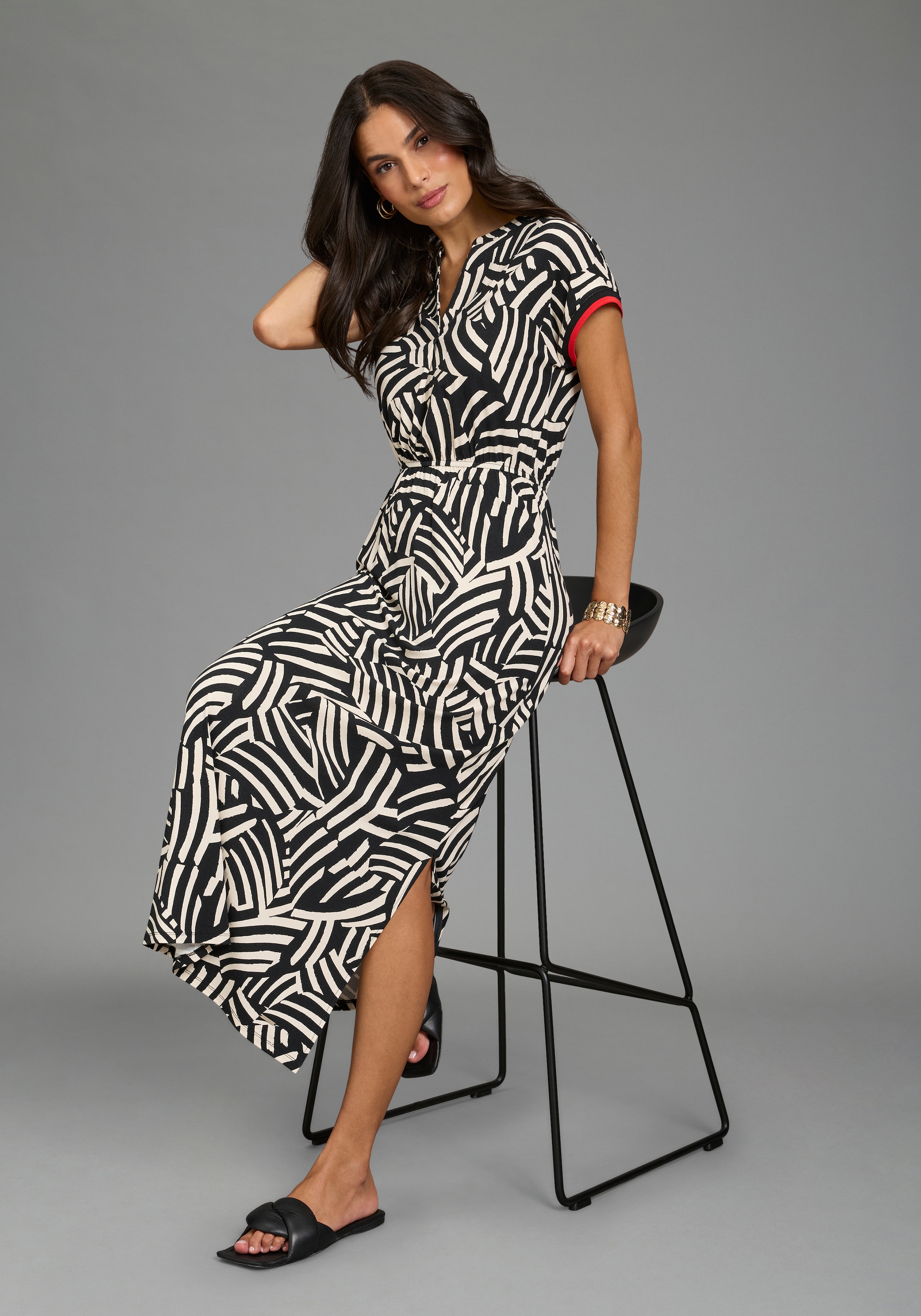 Laura Scott Robe midi gemustertes Design, für Casualmode und Sommermode