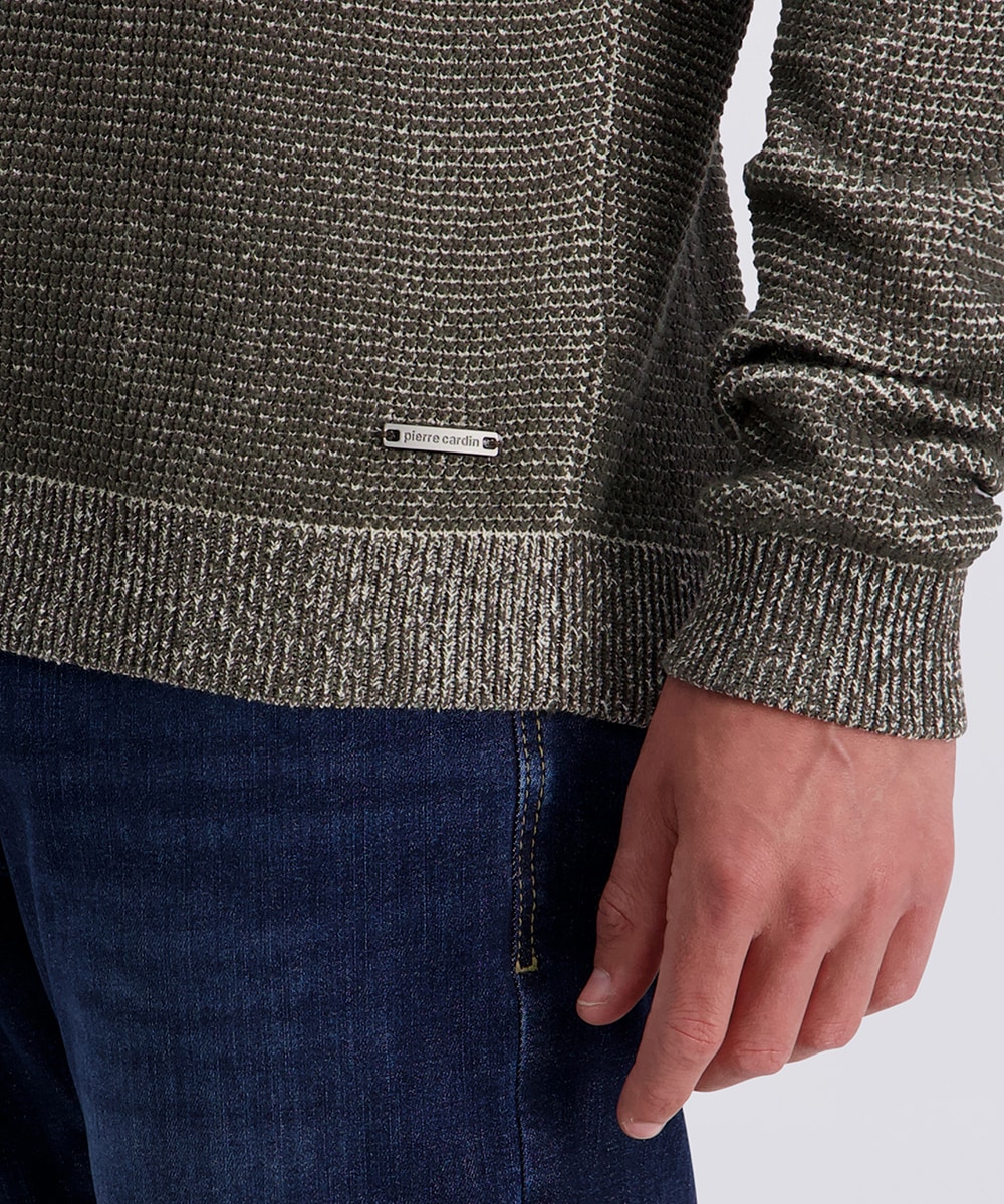 Pierre Cardin Pull à col rond »Strick RH« Waffelmuster